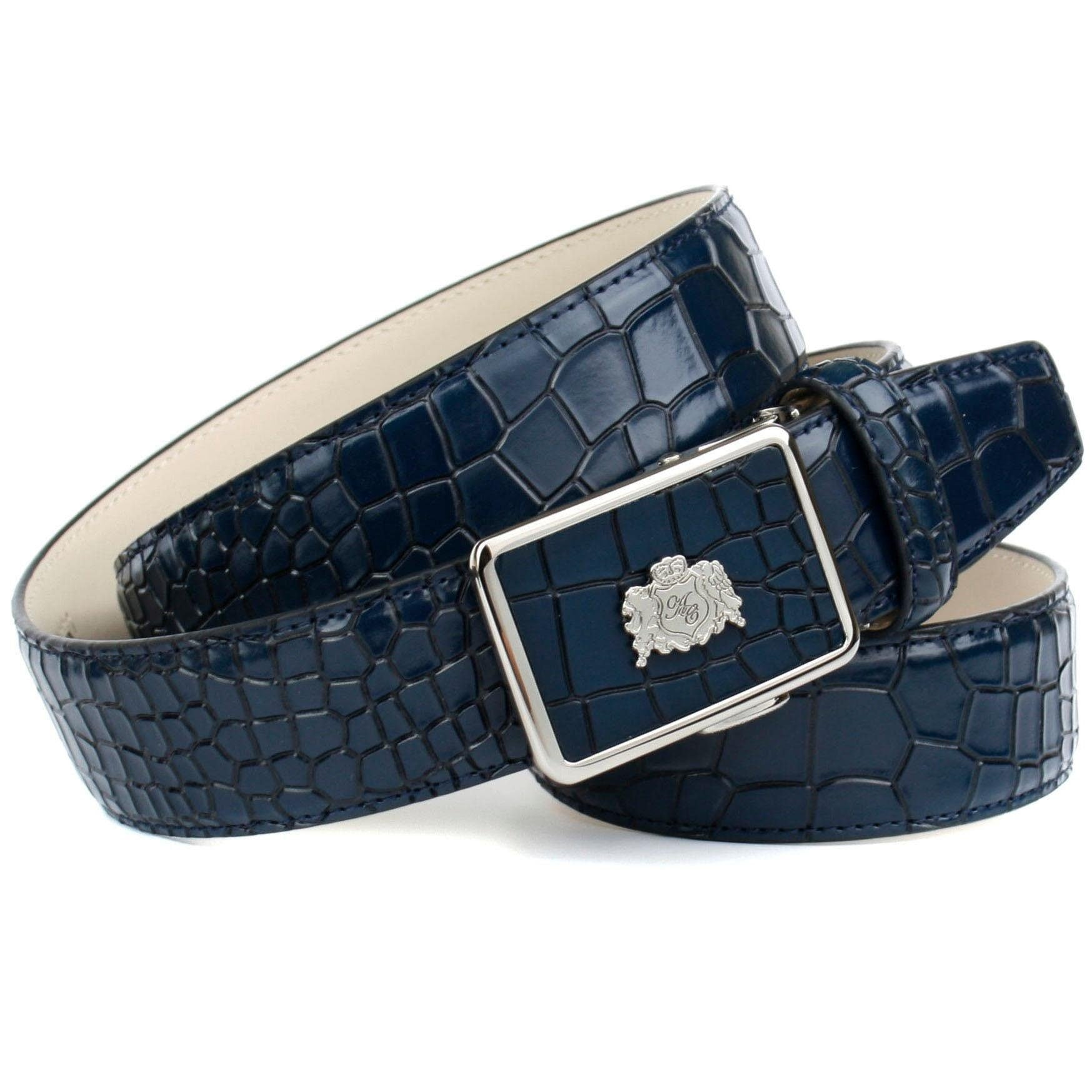 Cintura da uomo Anthoni Crown in pelle, nera, 85