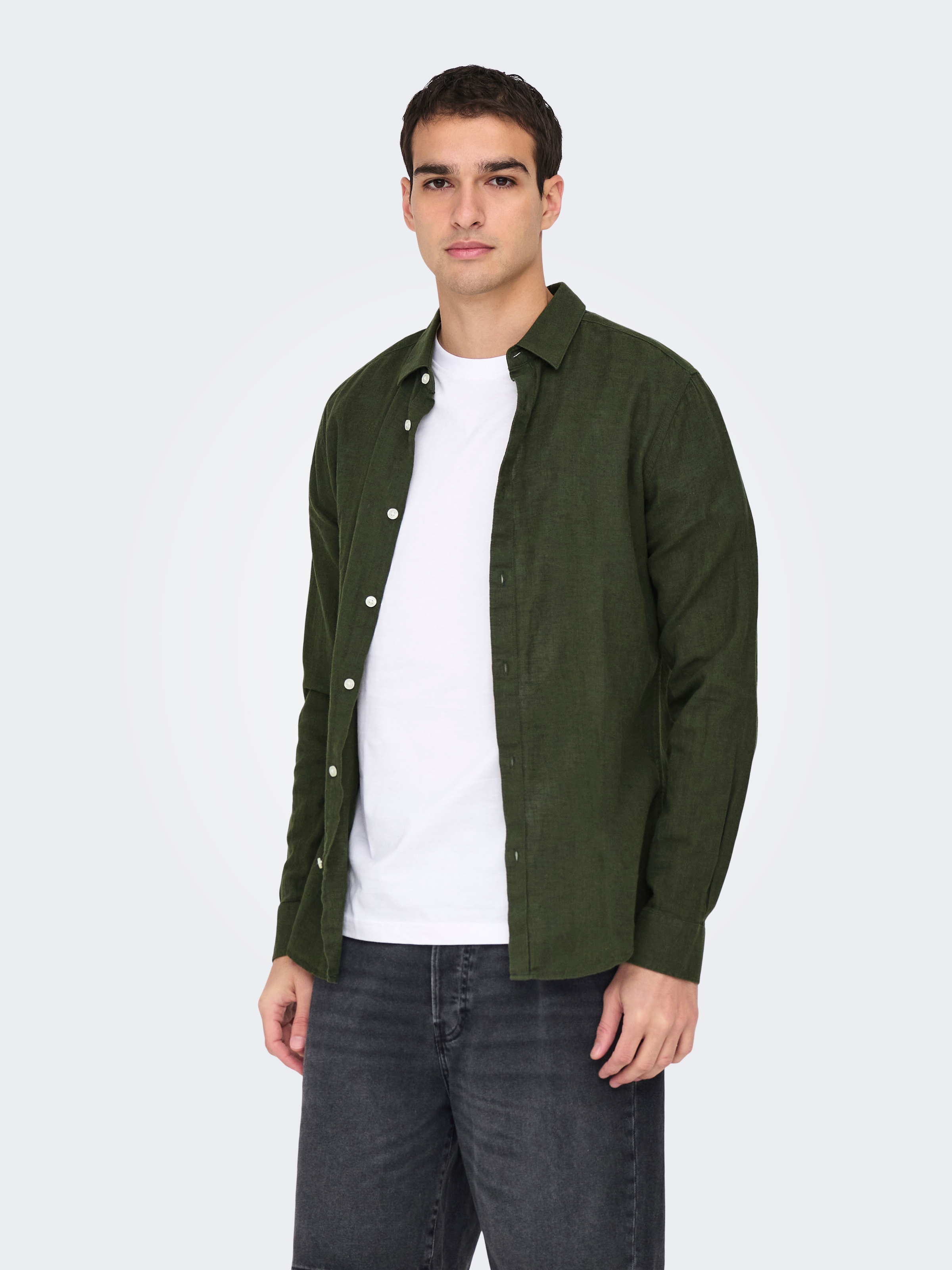 ONLY & SONS Chemise à manches longues »ONSCAIDEN LS SOLID LINEN SHIRT NOOS«