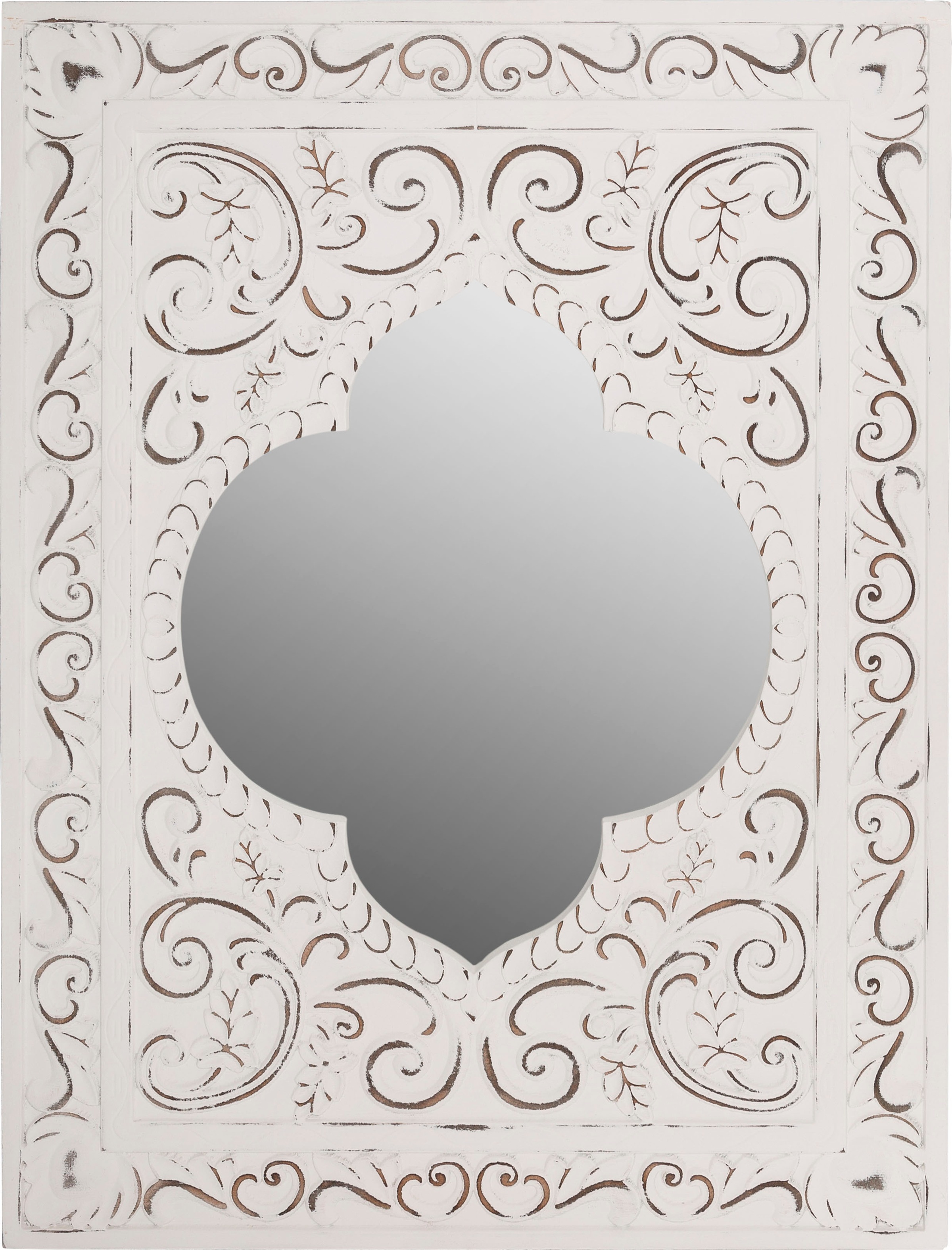 Image of my Flair Dekospiegel "Felicitas" Wandspiegel, weiss, Landhaus, rechteckig, Orient Optik
