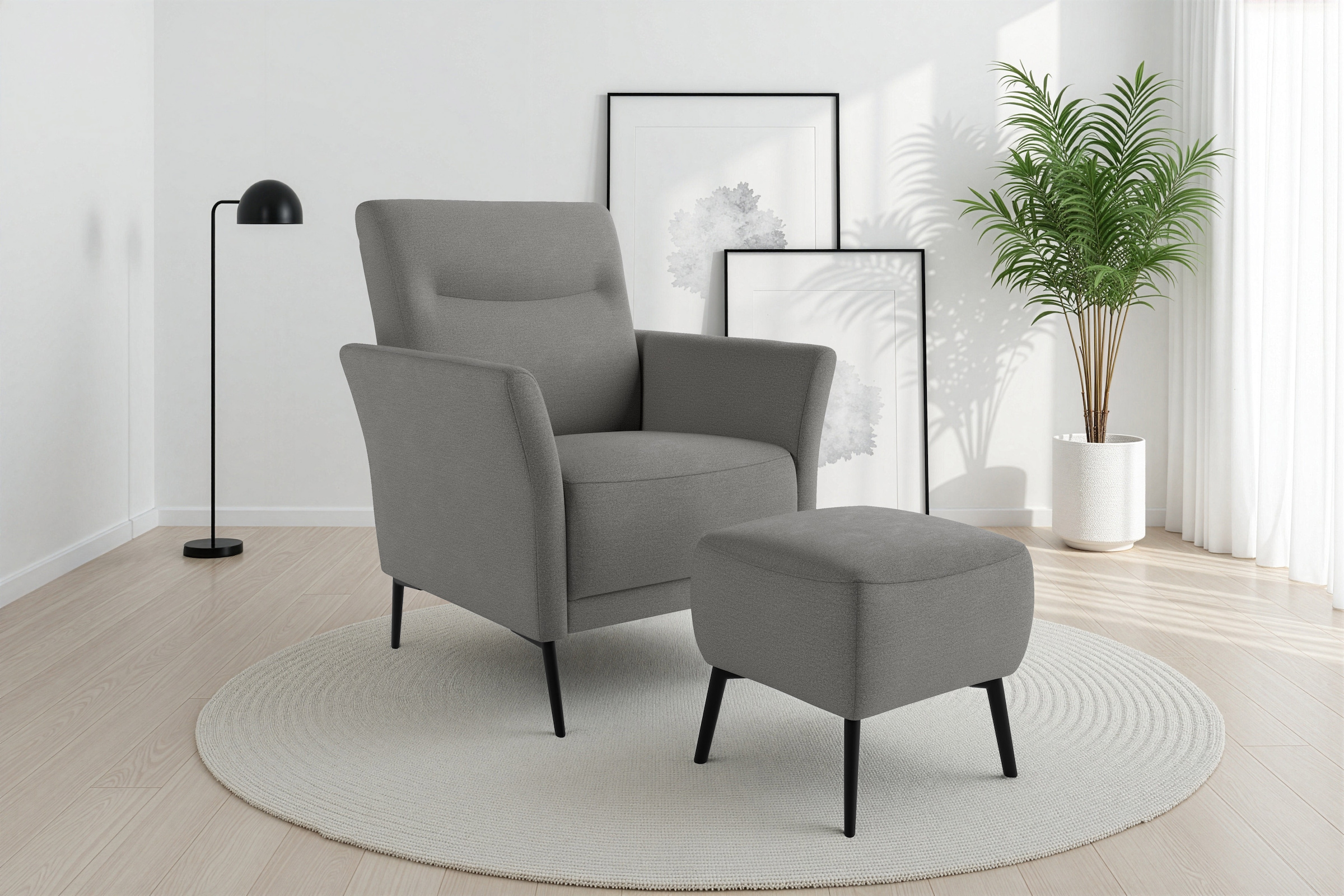Image of sit&more Sessel "Talvi" 2 Stk. tlg. 2-teiliges Set- Sessel mit Hocker