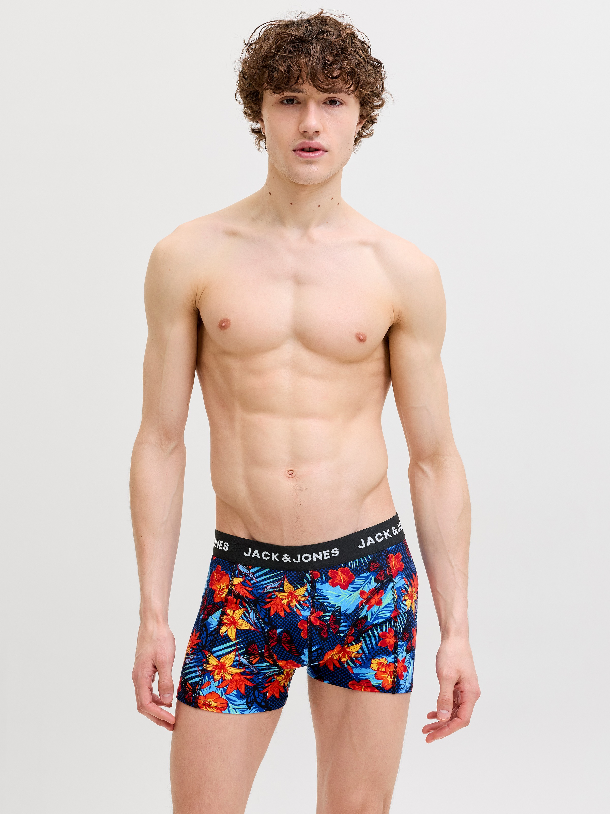 Jack & Jones Tronc »JACOZZIE TRUNKS 5 PACK STYD« Paquet, 5 cuis mélange de coton, ceinture élastique