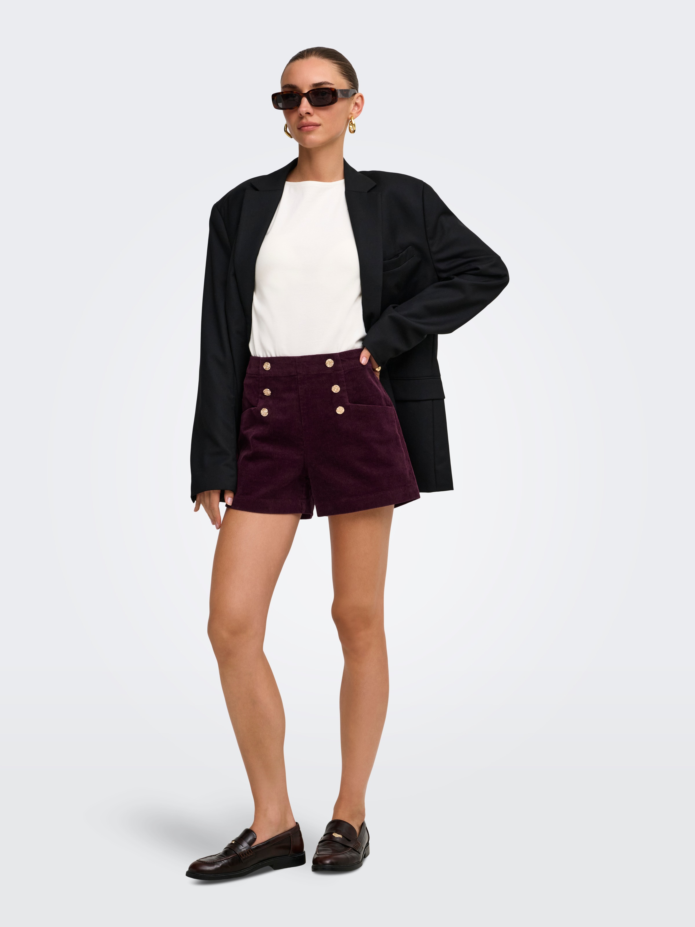 ONLY Shorts »ONLZEVA HW CORD BUT SHORTS CC PNT«  Baumwollmischung, Cord, high waist