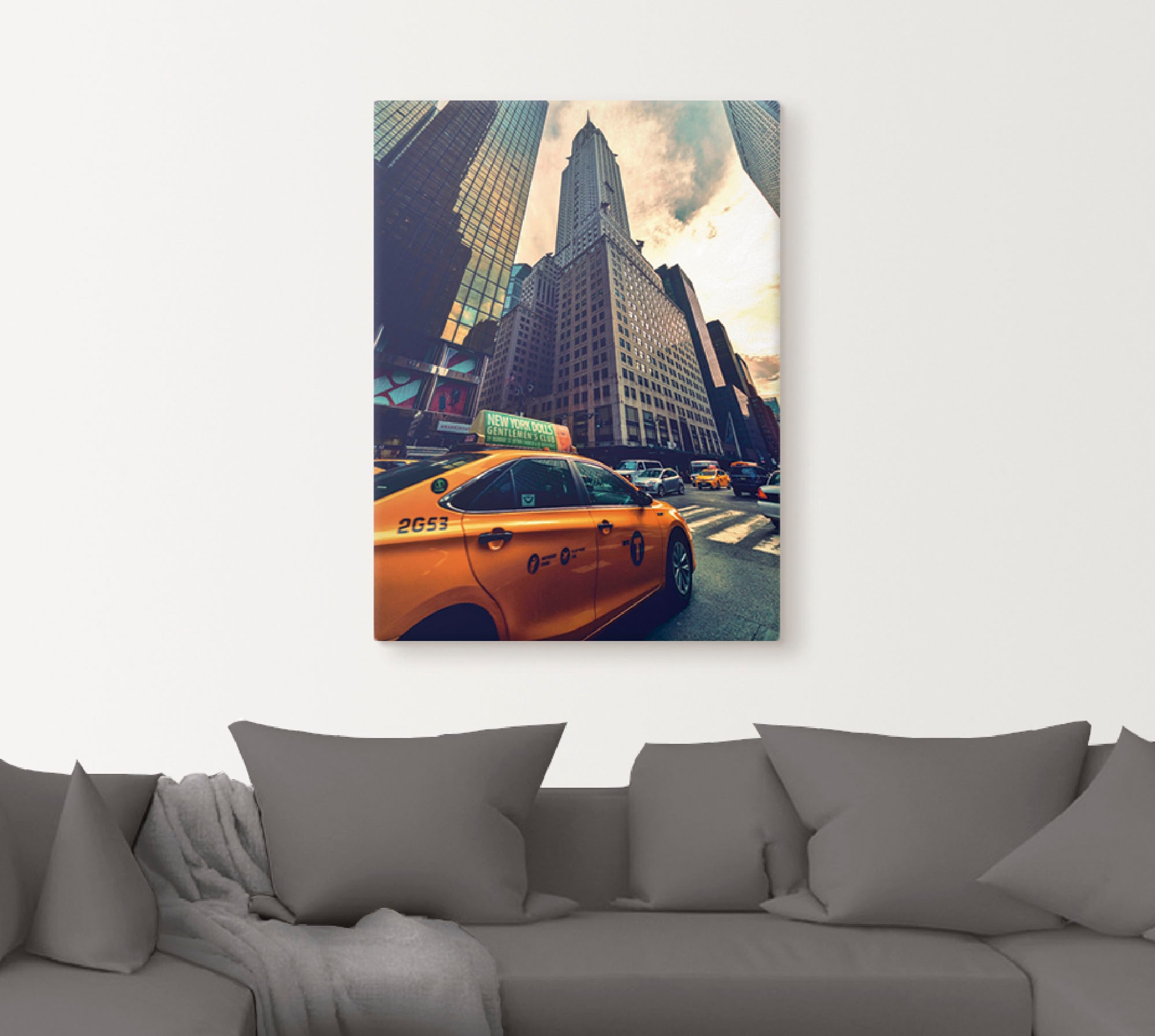 Artland Wandbild »Taxi in New York«, Gebäude, (1 St.), als Leinwandbild, Poster in verschied. Grössen