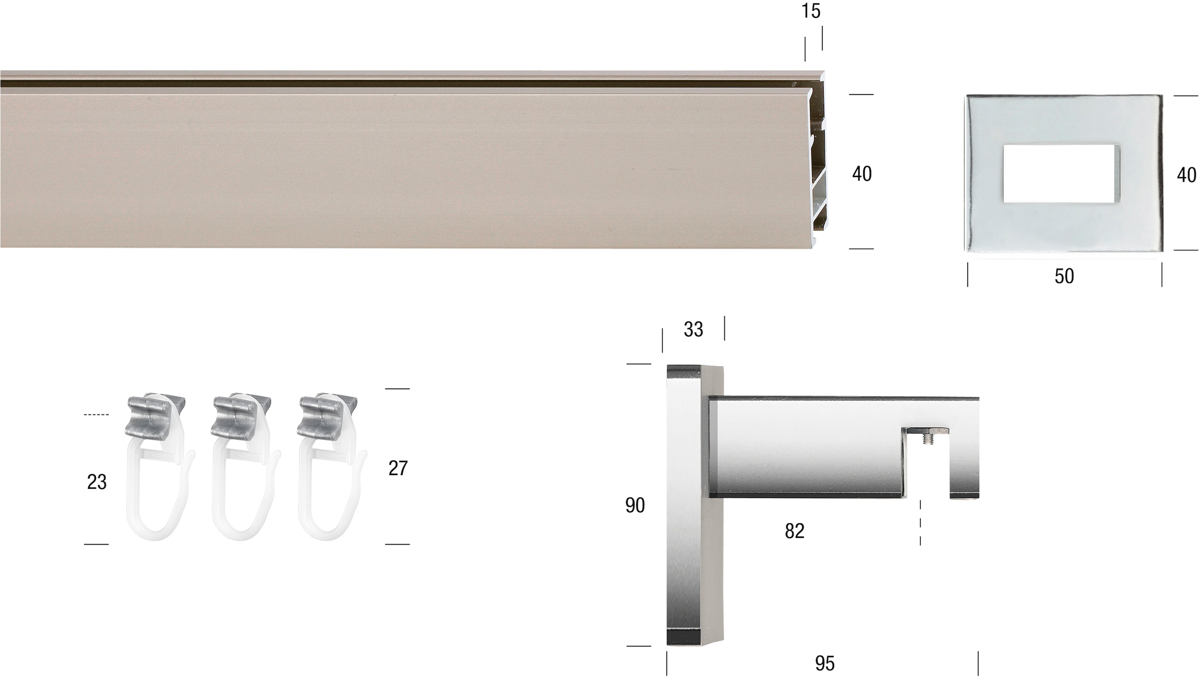 GARESA Gardinenstange »FLAT«, 1 läufig-läufig, Wunschmasslänge, Rechteckprofil, Wandmontage, perfekter Lauf, modern, verlängerbar