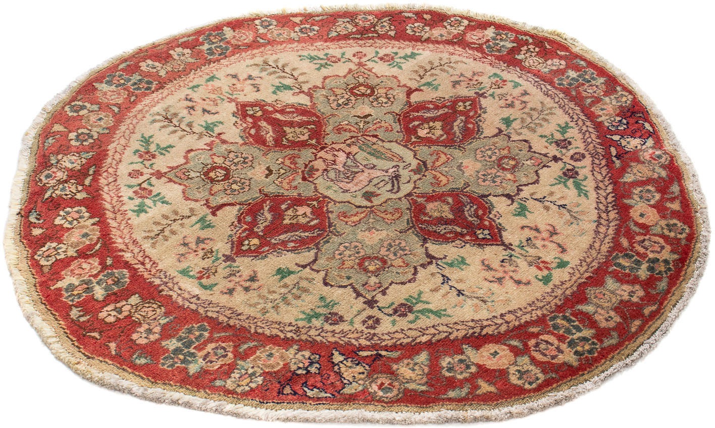 Image of morgenland Orientteppich »Perser - Täbriz rund - 100 x 100 cm - hellbraun«, rund, 10 mm Höhe, Wohnzimmer, Handgeknüpft, Einzelstück mit Zertifikat bei Ackermann Versand Schweiz