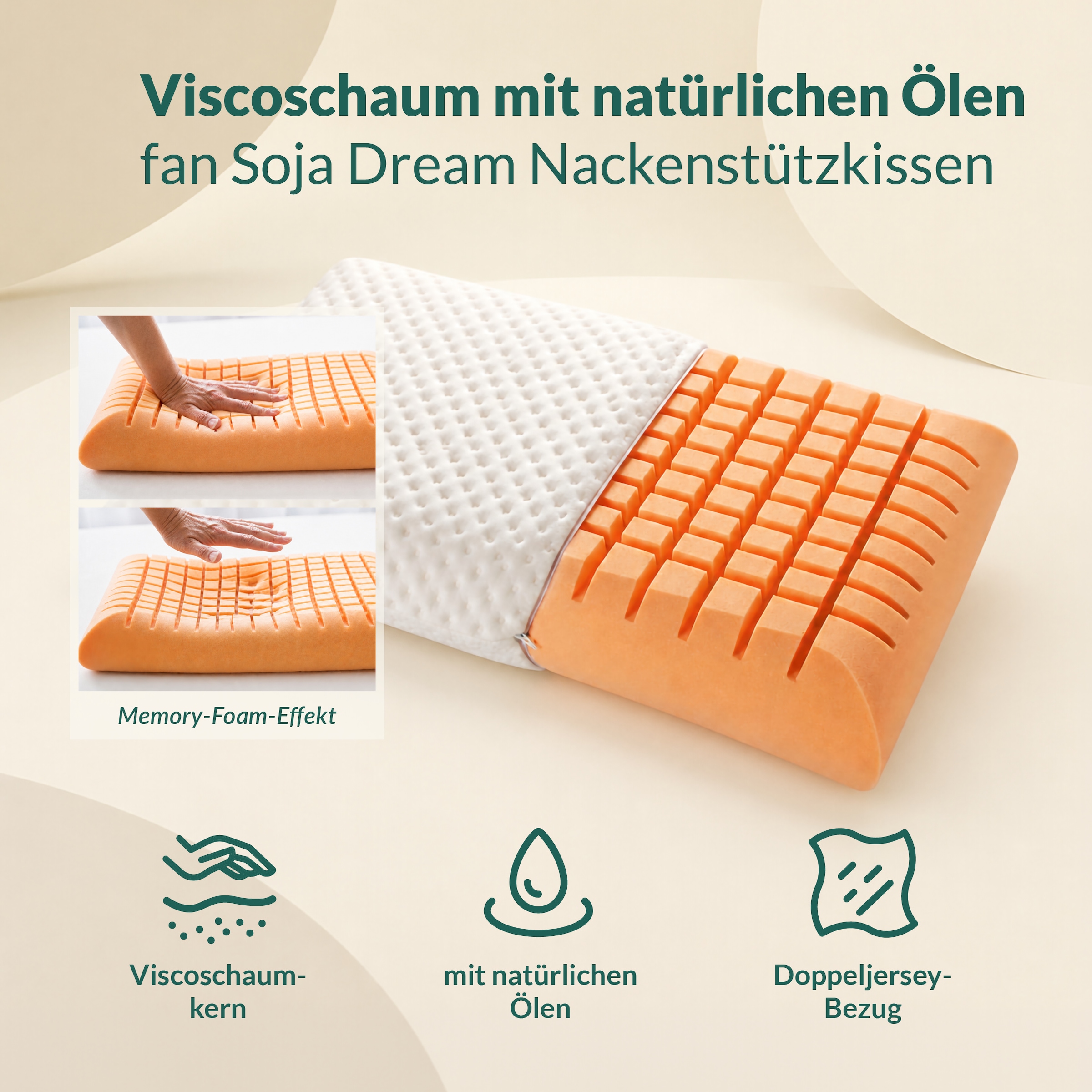 fan Coussin de nuque »Soja Dream« Füllung: mousse visco 1 cuis tlg. d’une hauteur d’environ 10 cm