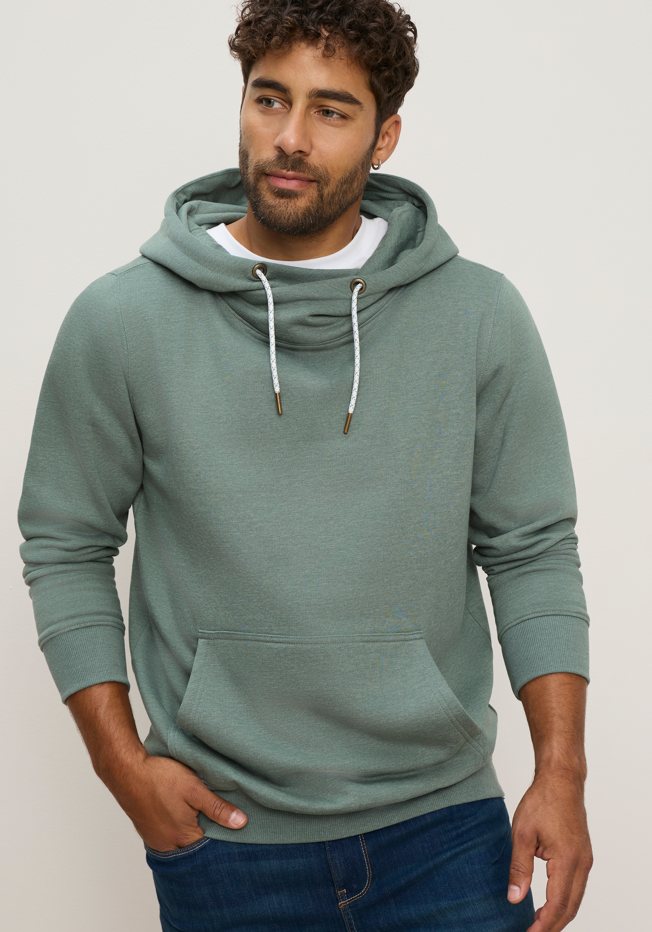 Mans World Kapuzensweatshirt, mit hochschliessendem Kragen, auch in grossen Grössen