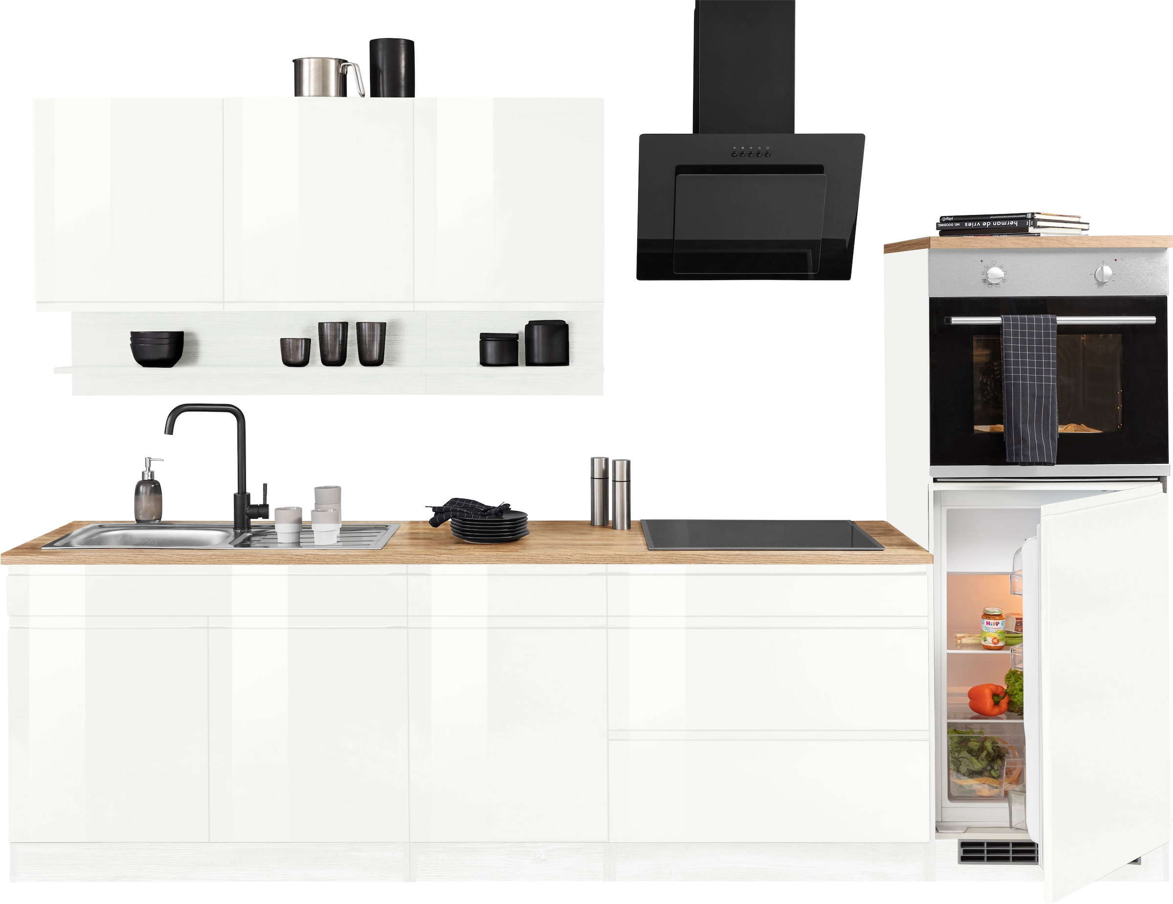 KOCHSTATION Kitchenette »KS-Virginia,neu in verbesserter Ausführung« plan de travail épaisseur 38 mm, rangement, fermeture douce,  Largeur 290, fonction Soft-Close, sans appareils électriques