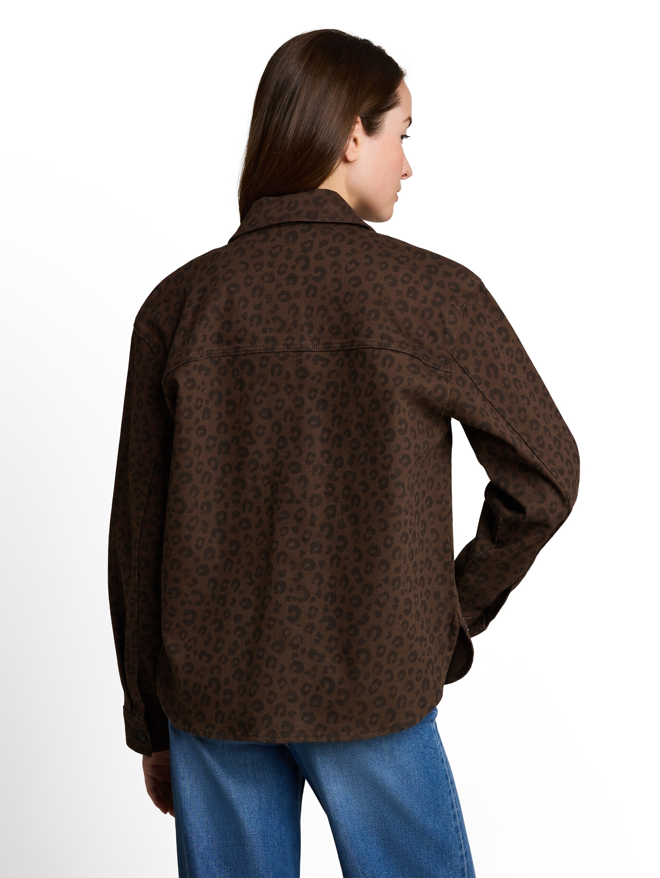 TOM TAILOR Denim Blouse à manches longues avec imprimé animal
