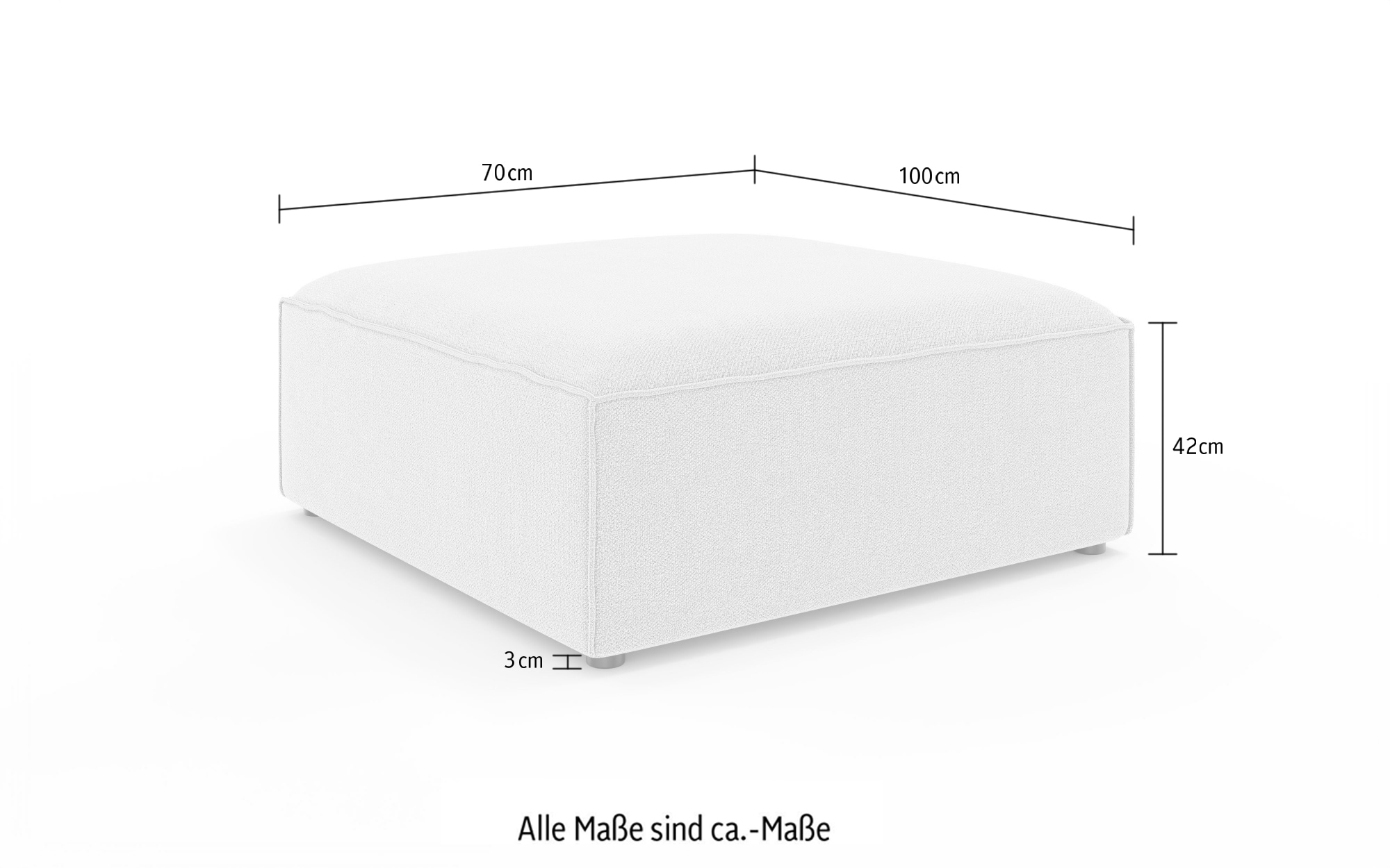 INOSIGN Polsterhocker »HAILY Sitzhocker passend zur Serie, Masse B/T/H: 70/100/42 cm«, als Modul oder separat verwendbar, für individuelle Zusammenstellung