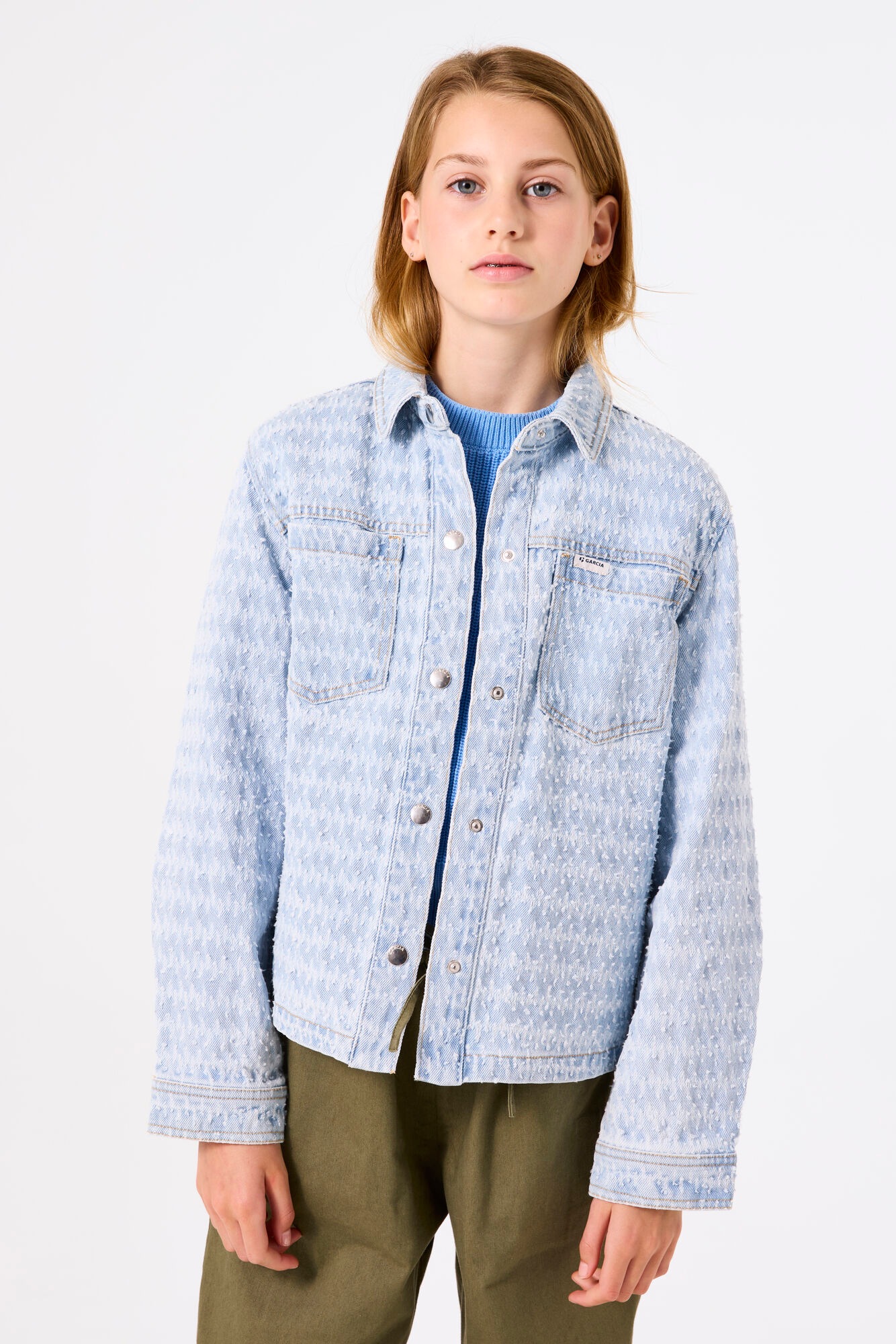 Garcia Jeansjacke ohne Kapuze mit Strukturmuster