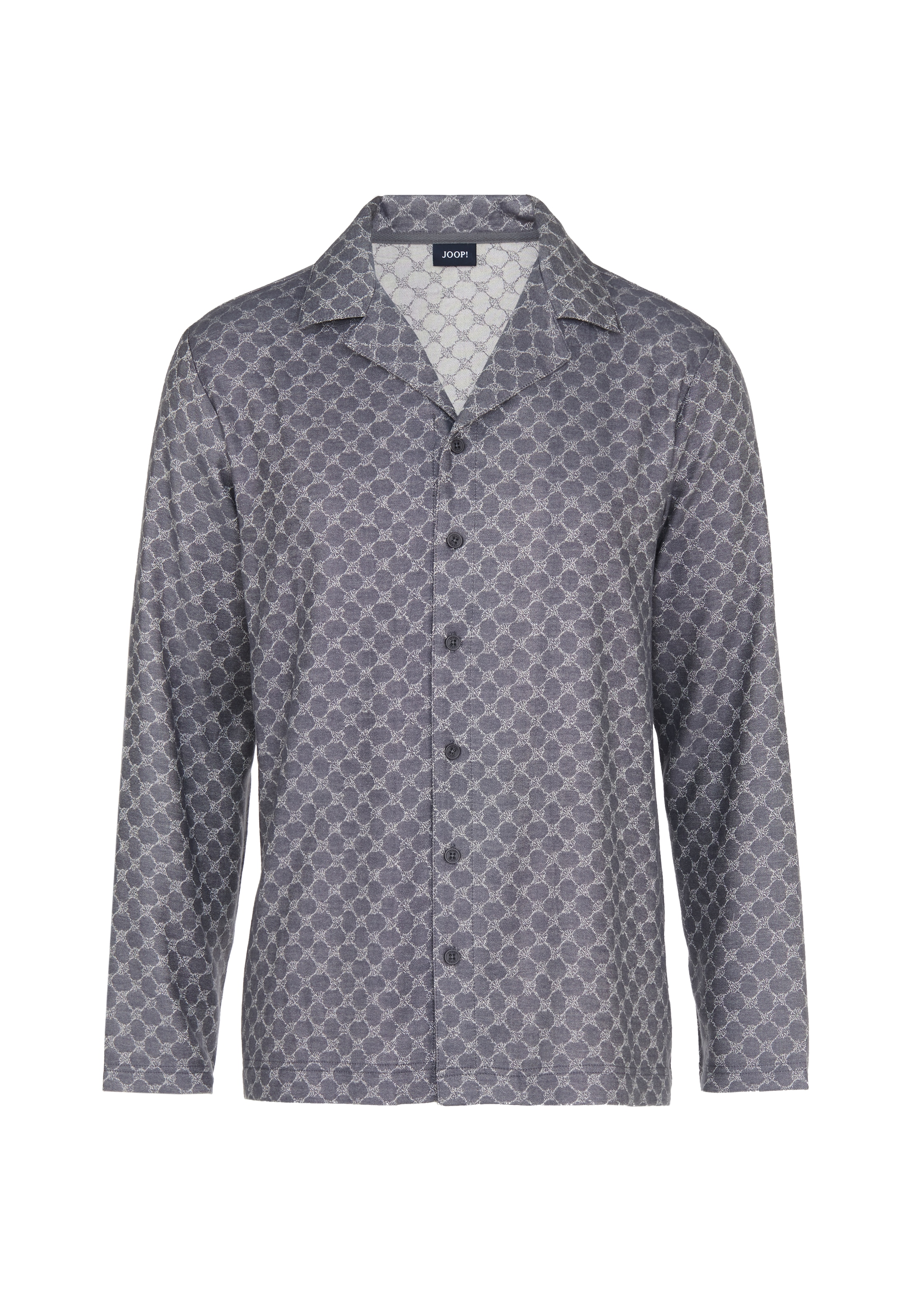 JOOP! Pyjamaoberteil »Relax« Knöpfe, Baumwoll-Viskose-Mix, Langarm, Cornflower-Design