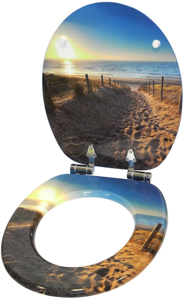 Sanilo Set d'accessoires de salle de bain »Düne« WC-Sitz, Badteppich, Stöpsel, Seifenspender und WC-Bürste