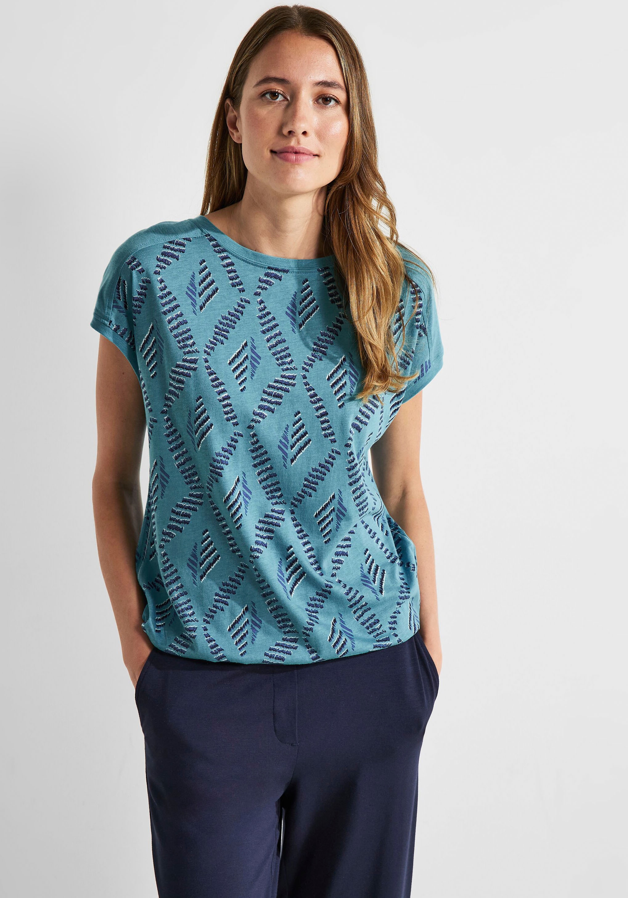♕ Cecil T-Shirt, mit versandkostenfrei Schulterdetail dem unifarbenen kaufen