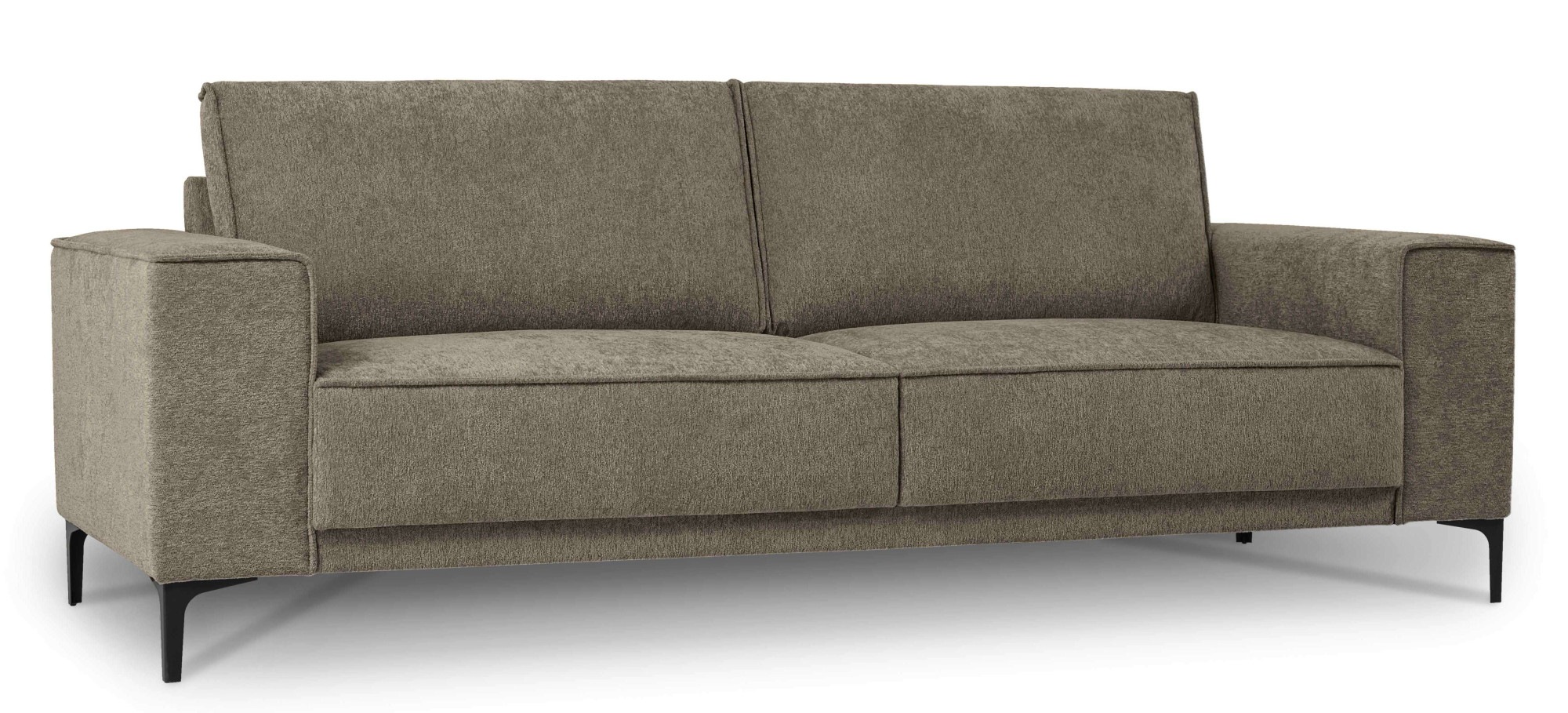 Places of Style 3-Sitzer »3er Sofa Oland, Struktur, Flachgewebe, Luxus-Microfaser, Boucle«, 224 cm, Wellenunterfederung, Skandi-Design, Metallfüsse