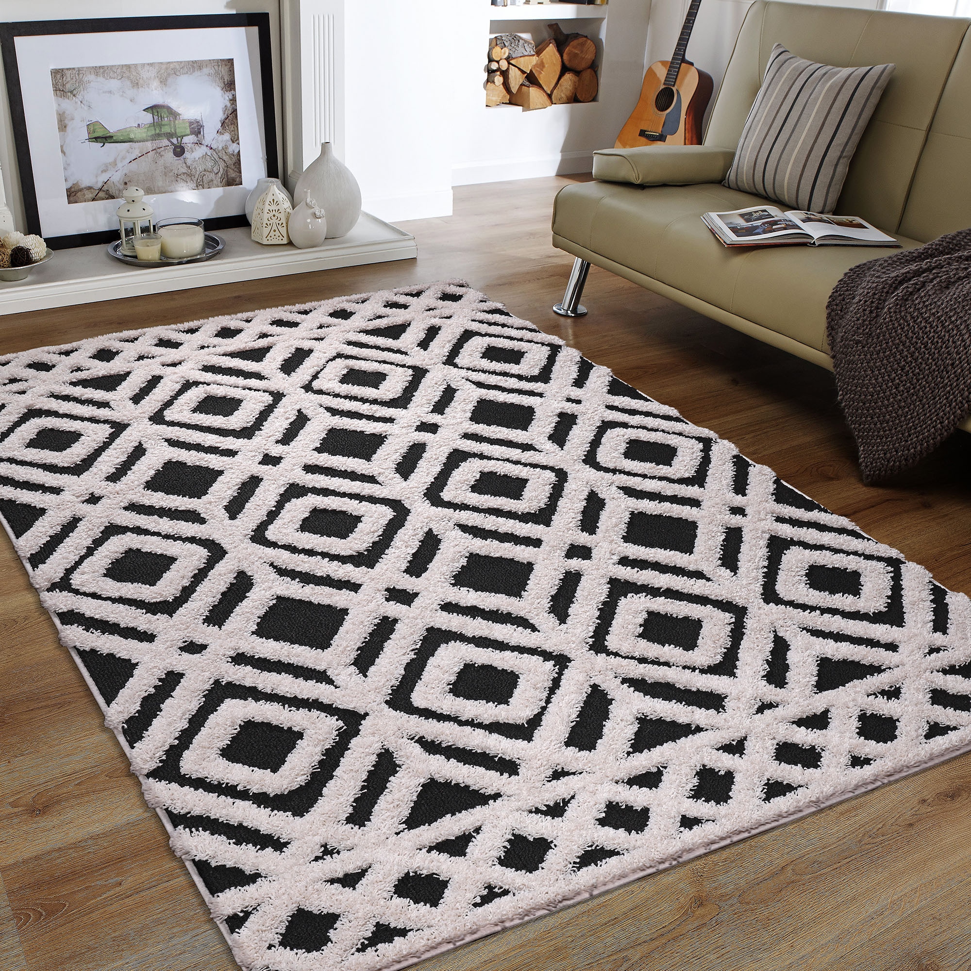 Image of Sanat Hochflor-Teppich "Luxus 3506" rechteckig 30 mm Höhe robuster Langflor, weich, Wohnzimmer, Schlafzimmer
