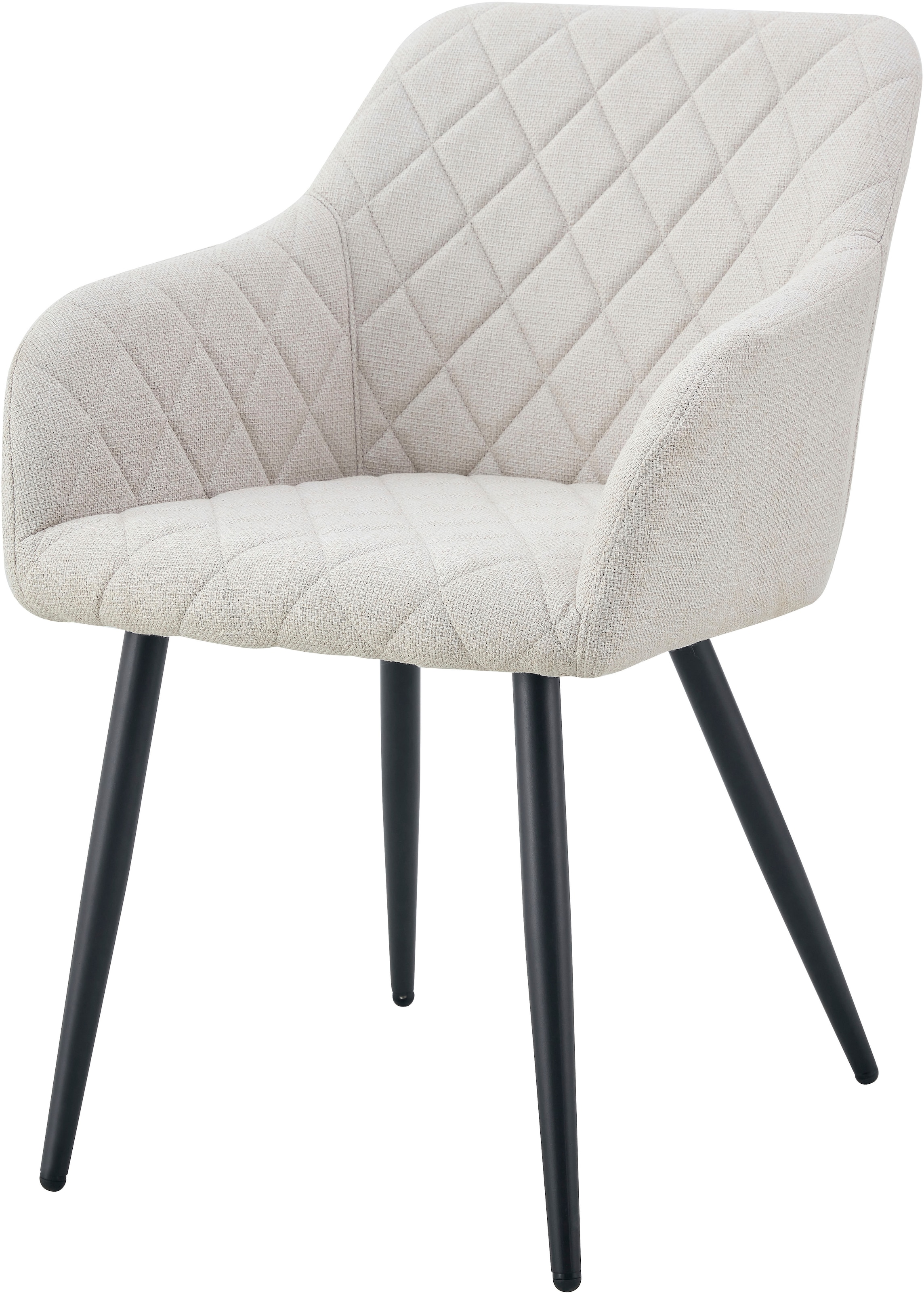 Home affaire Esszimmerstuhl »SUDBURRY, 2er Set, mit Metallgestell in matt schwarz« (Set) 2 Stk.in verschiedenen Farben, Belsatbarkeit pro Stuhl 120 kg, mit Armlehne