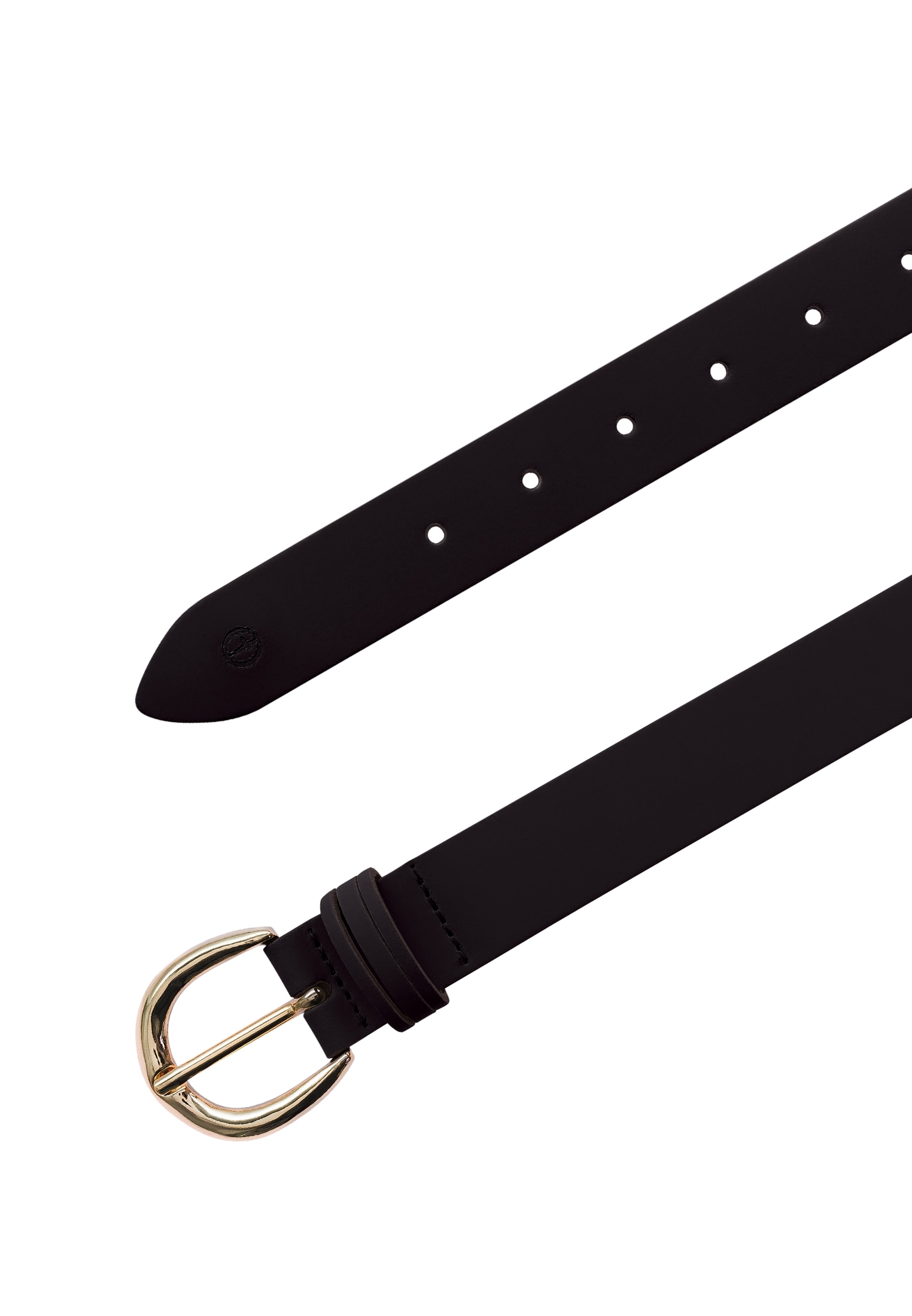 Tamaris Ceinture en cuir »"Clara Gold"« 3cm breit, schlichte Dornschnalle in Gold, dezentes Markenlogo