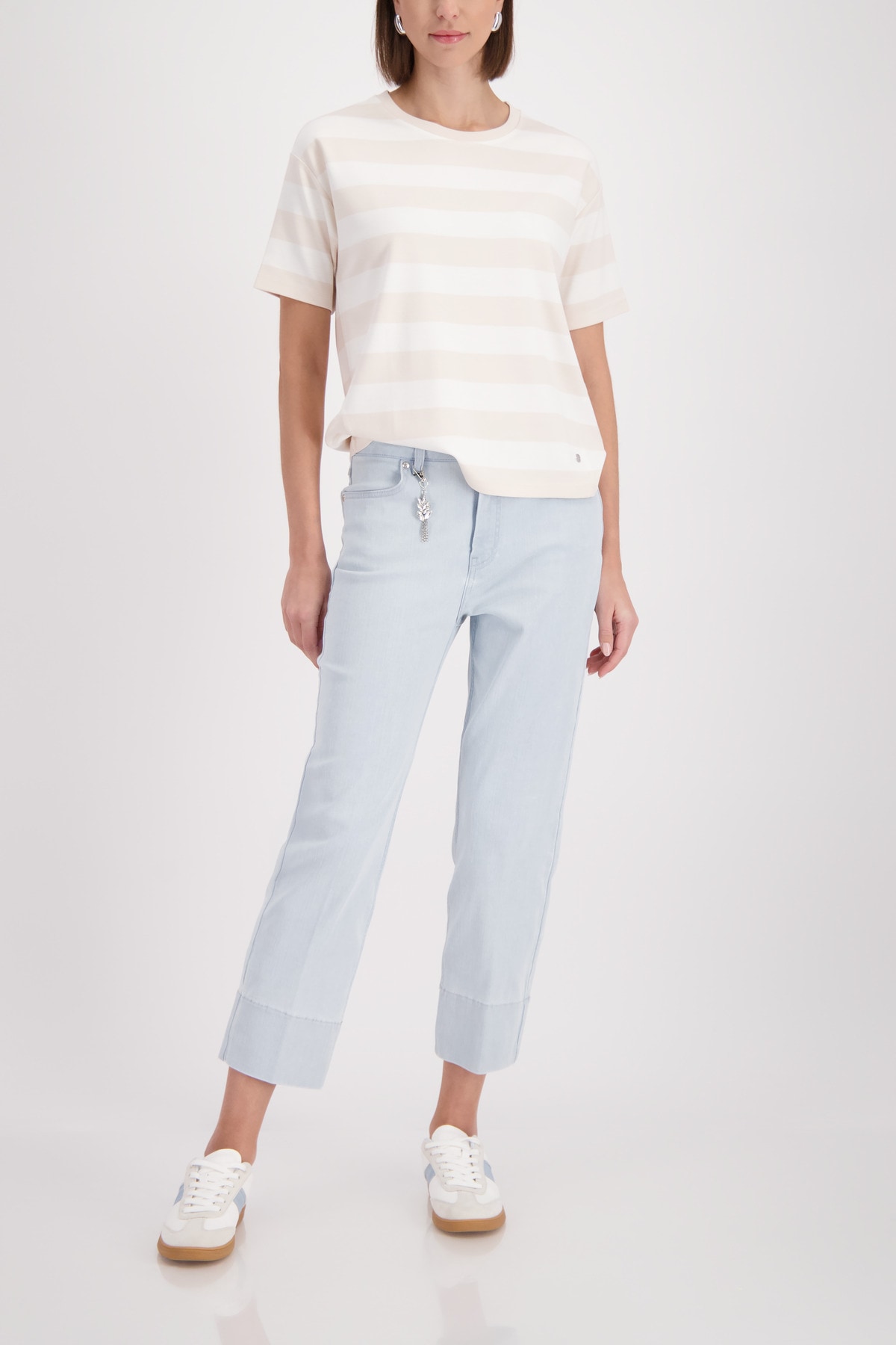 Monari Sweatshirt »Sweatshirt Ringel«, Regular fit mit Rundhalsausschnitt
