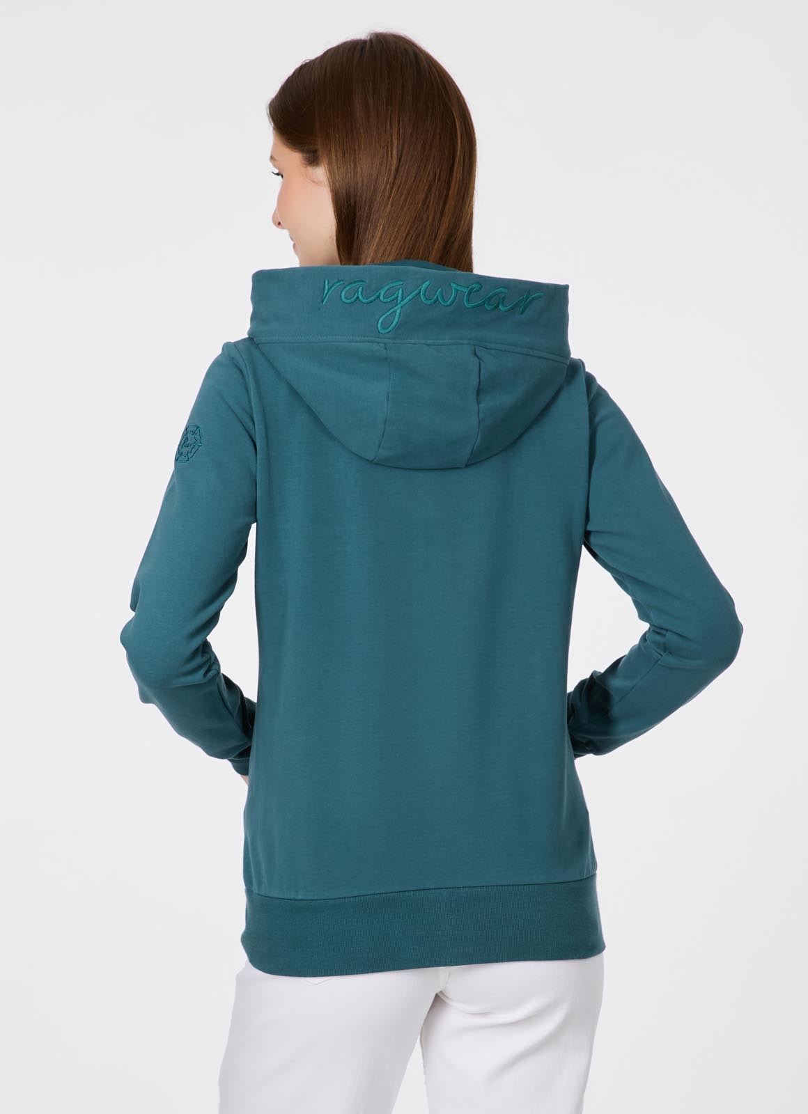 Ragwear Veste sweat »NESKIA ZIP B« Dünne Baumwollmischung, innen brushed mit Stickerei auf der Kapuze
