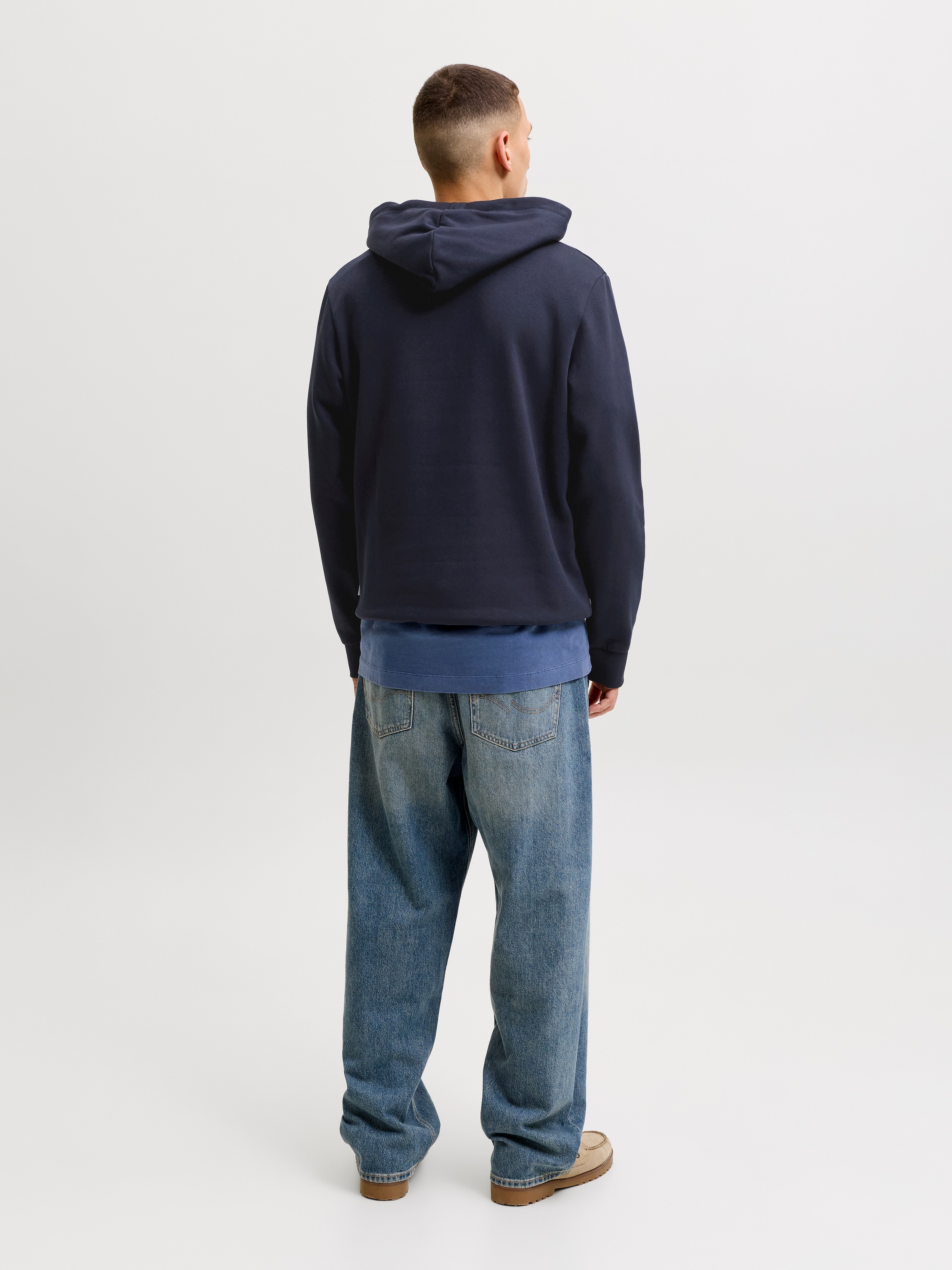 Jack & Jones Sweat à capuche »JJELOGO SWEAT HOOD 2 COL AW26 SN«, mélange coton, coupe régulière

