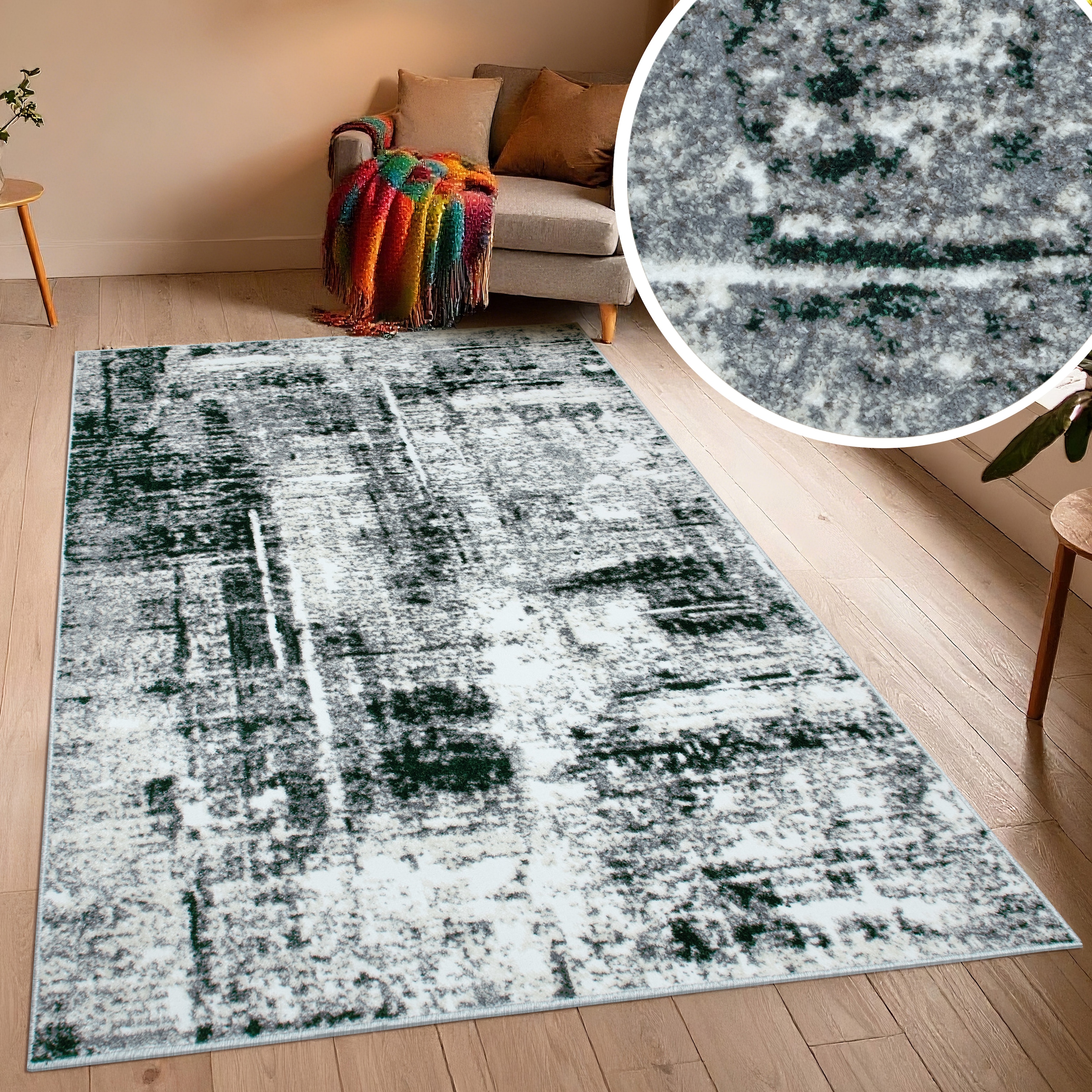 my home Tapis »Salsa« Rectangulaire 9 mm Höhe mit besonders weichem Flor, Kurzflor, im Vintage-Look, dichte Qualität