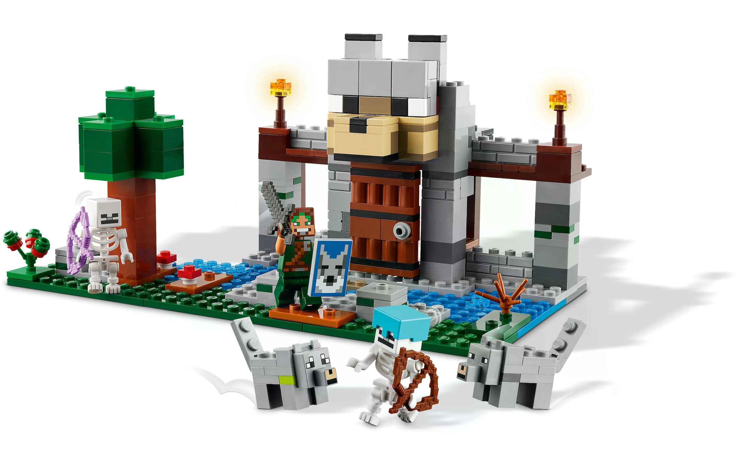 LEGO® Spielbausteine »Minecraft Die Wolfsfestung 21261«, (312 St.)