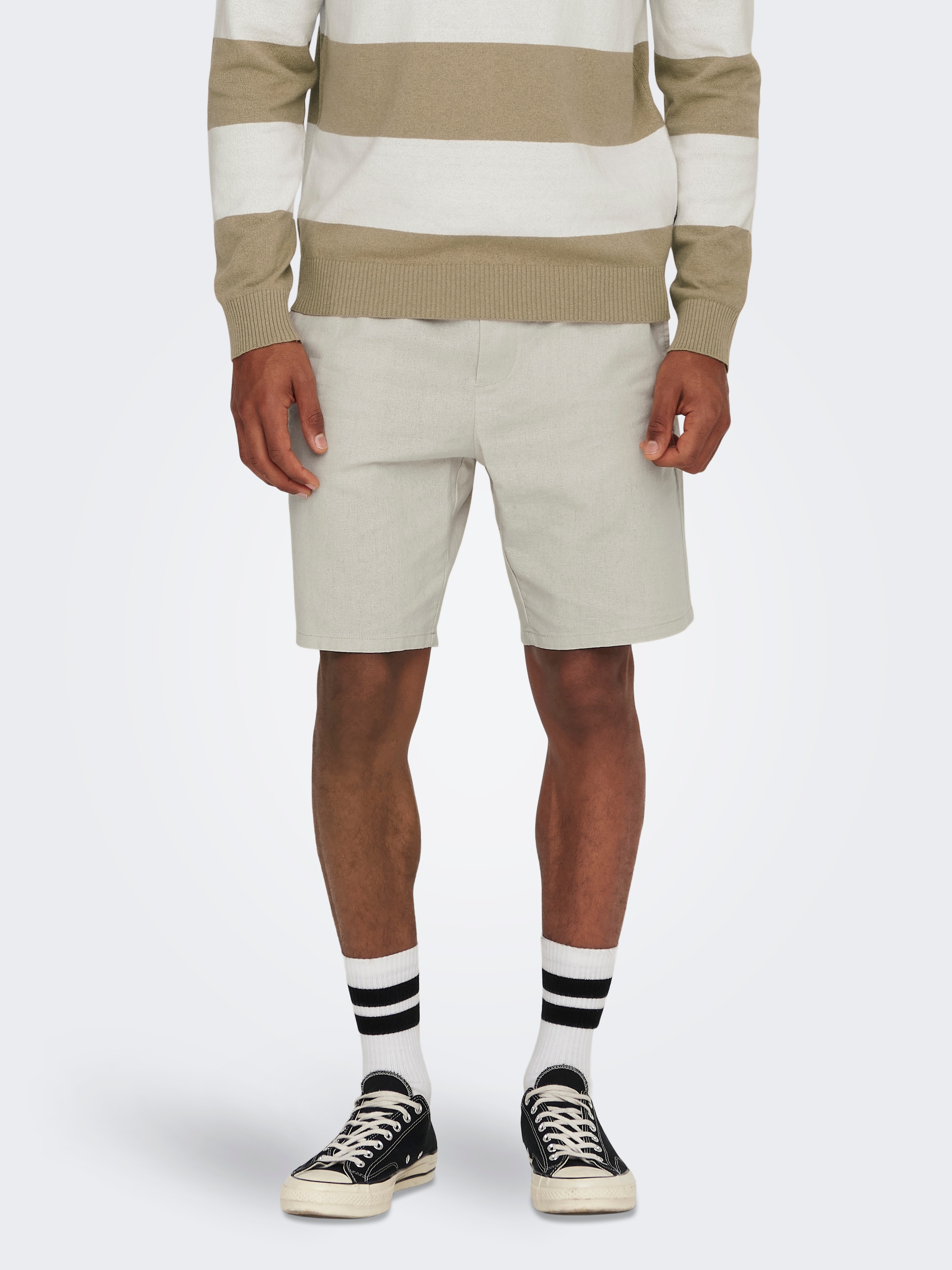 Image of ONLY & SONS Shorts "ONSLINUS 0007 COT LIN SHORTS NOOS" Baumwolle mit Leinen, normal geschnitten