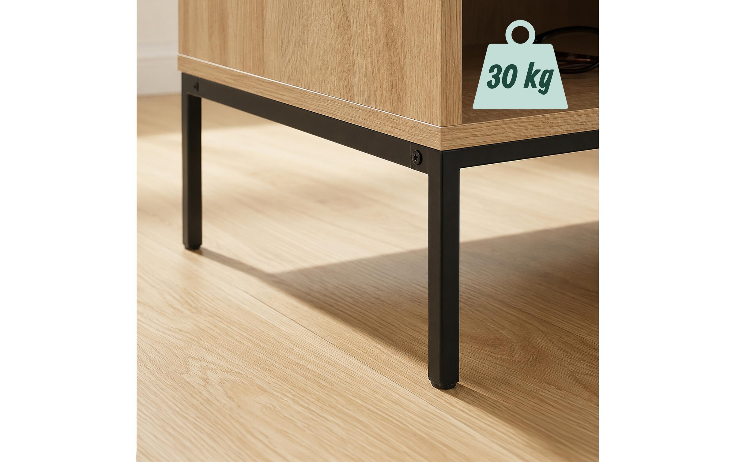 relaxdays »relaxdays Nachttisch 40 x 55 cm, Schwarz/Braun«
