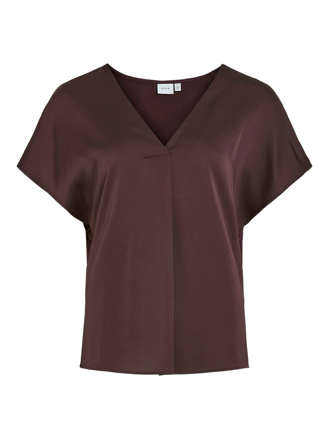 Vila V-Shirt »VIELLETTE V-NECK S/S SATIN TOP - NOOS«