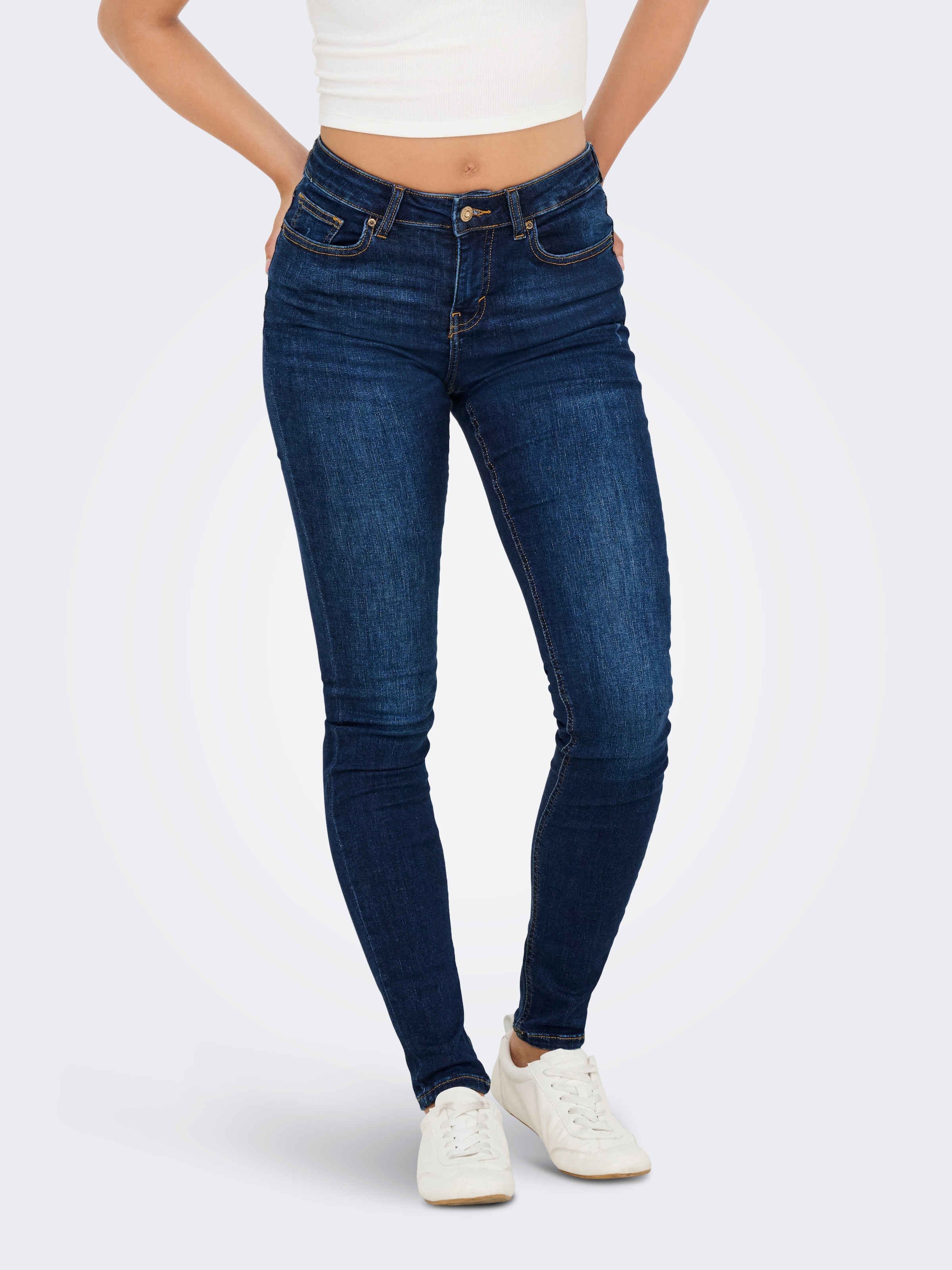 Image of ONLY Skinny-fit-Jeans "ONLAYA MIID WAIST SKINNY DNM BOX" Baumwollmischung, skinny fit, mid waist