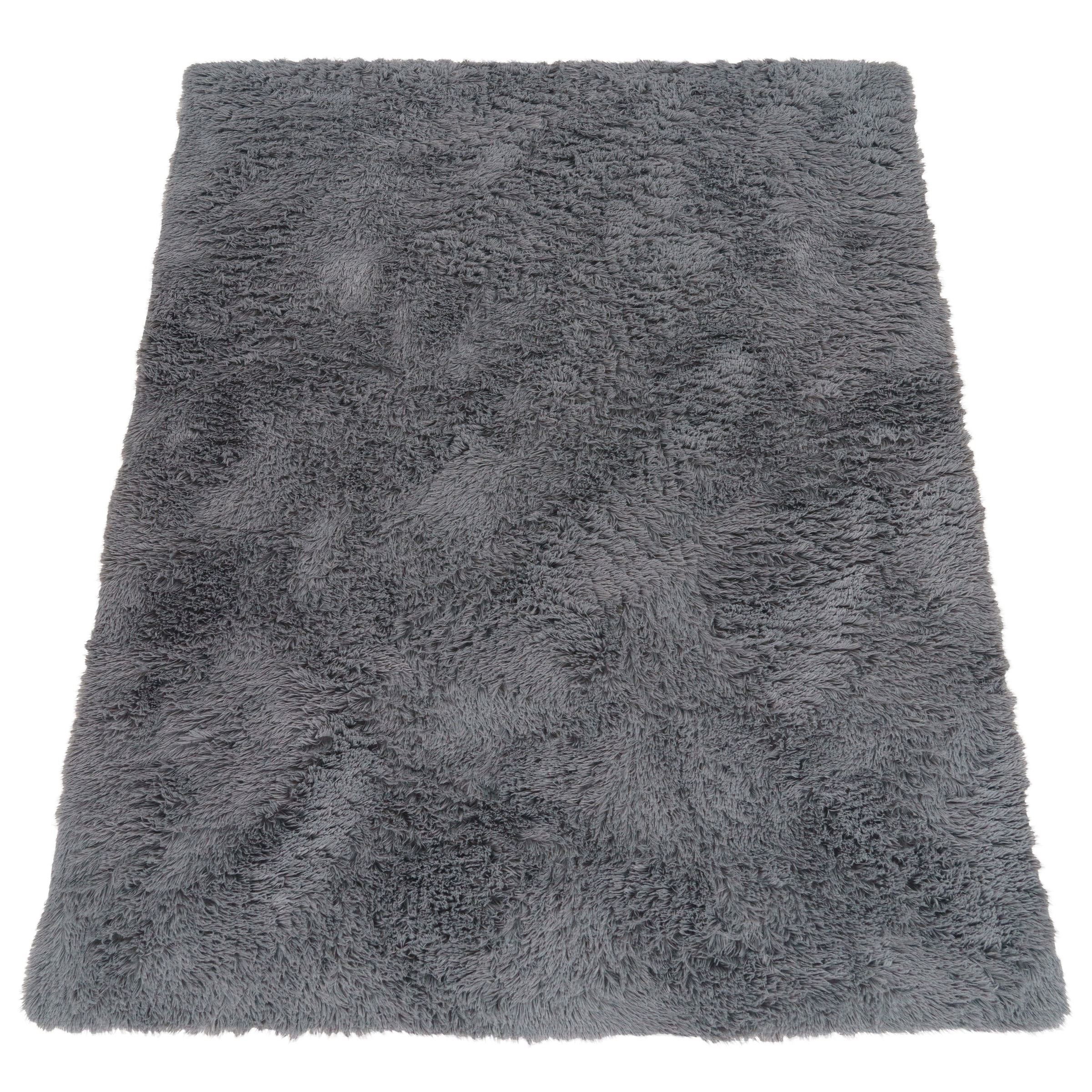 Paco Home Tapis Poils Longs Salon Shaggy Fausse Fourrure Fourrure Moelleux Gris 140x200 cm