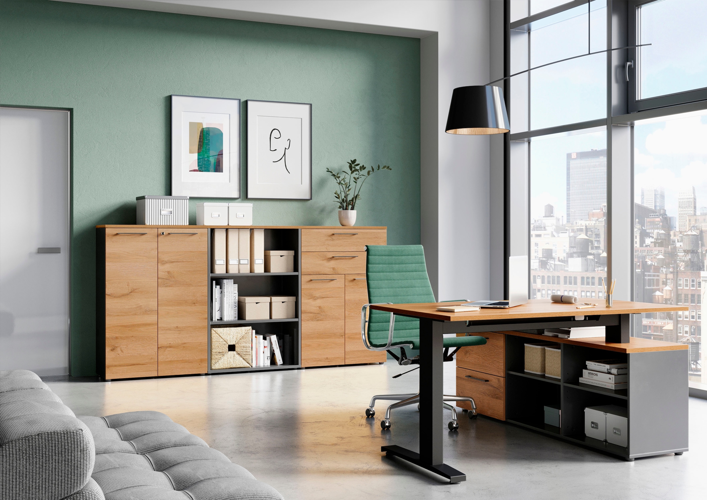 GERMANIA Aktenschrank »GW-Agenda«, opt. mit Schublade, Masse 80x120 cm, Made in Germany