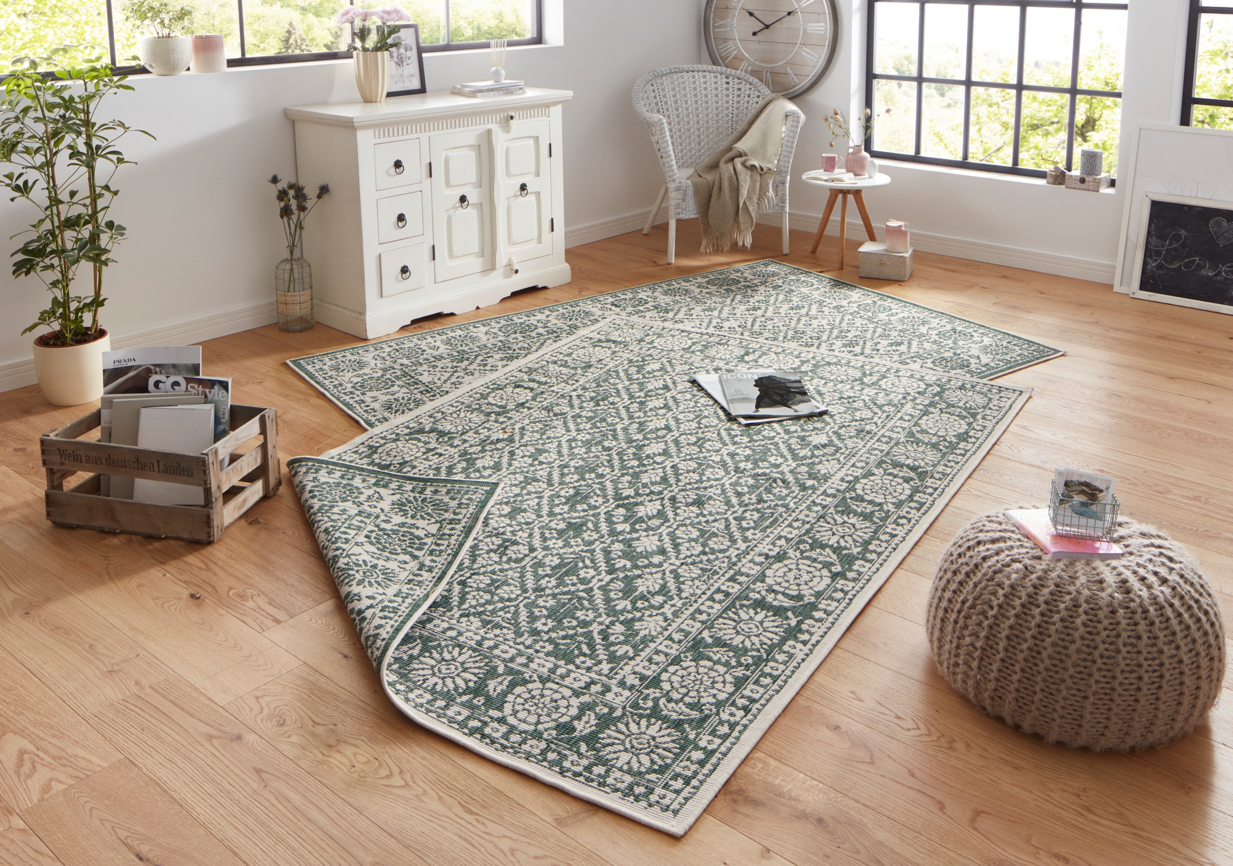 NORTHRUGS Teppich »Curacao«, rechteckig, 5 mm Höhe, In-& Outdoor, Läufer, Wetterfest, Balkon, Wohnzimmer, Wasserfest
