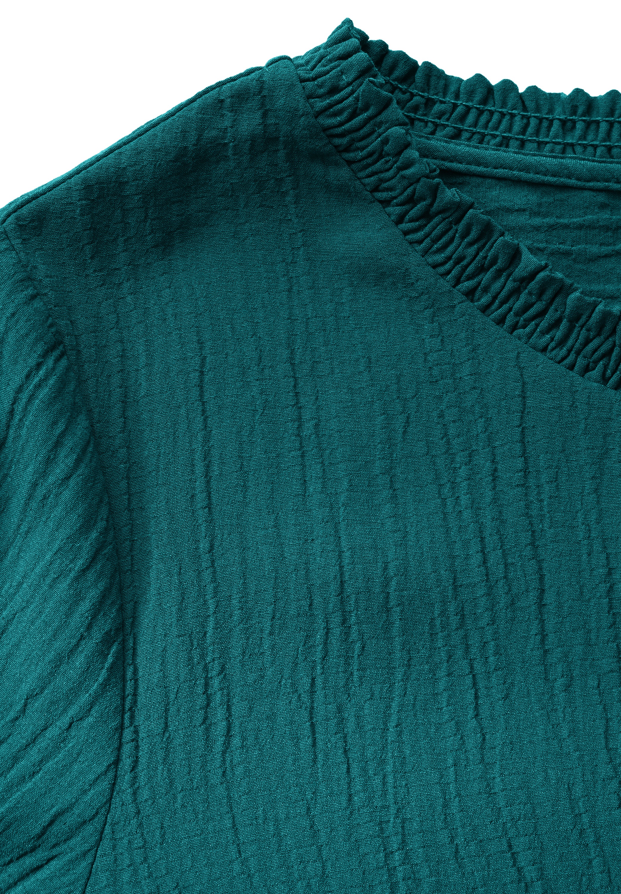 Cecil Schlupfbluse, mit Smock-Detail in Crêpe-Qualität