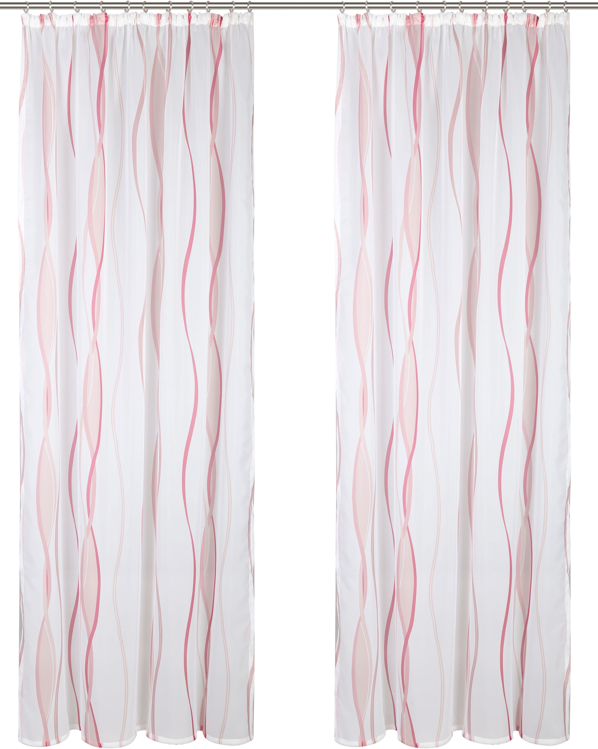 ♕ versandkostenfrei St.), (2 home my 2er-Set, Voile, Gardine auf Wellen »Dimona«, Polyester,