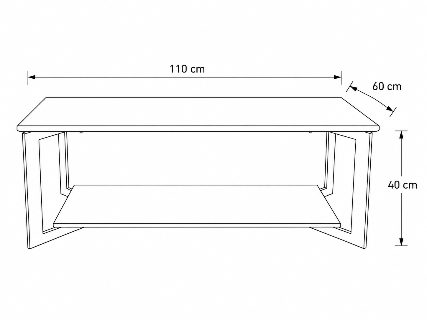 GOODproduct Couchtisch »Arvid, Wohnzimmertisch, Sofatisch, Beistelltisch, Kaffeetisch« Wildeiche geölt Natur/Smoke, Schweizer Kante, Metallgestell