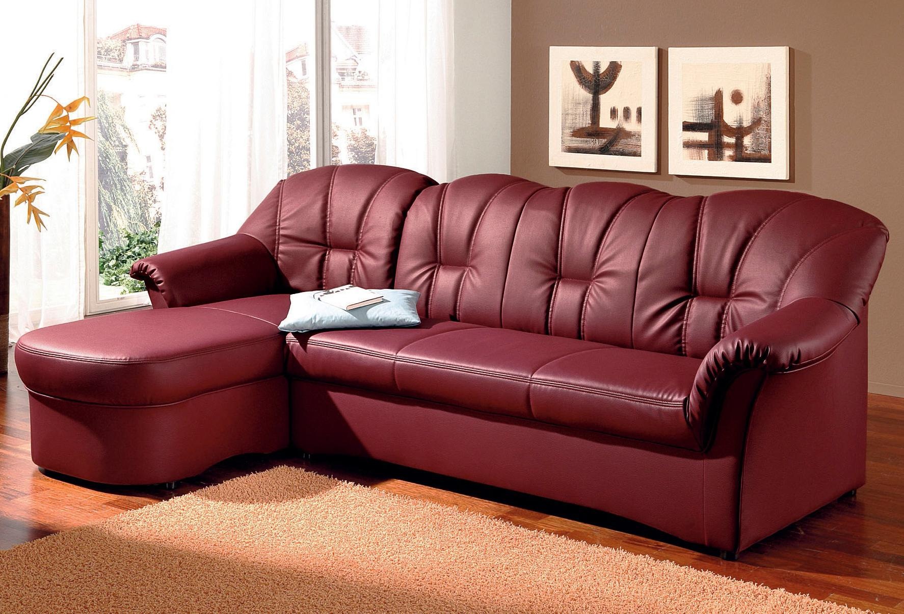 DOMO collection Ecksofa Papenburg L-Form, in grosser Farbvielfalt, wahlweise mit Bettfunktion