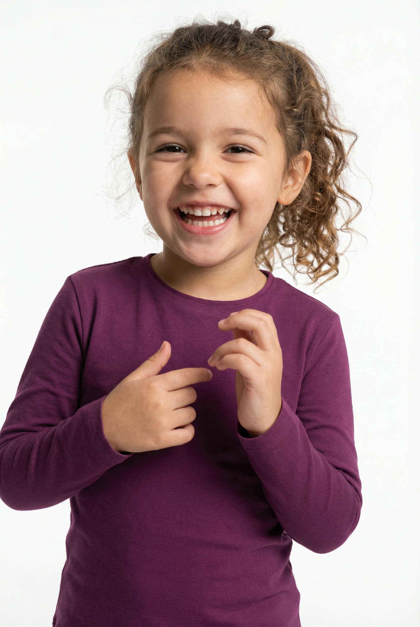 Image of happy girls Langarmshirt in Basic-Form