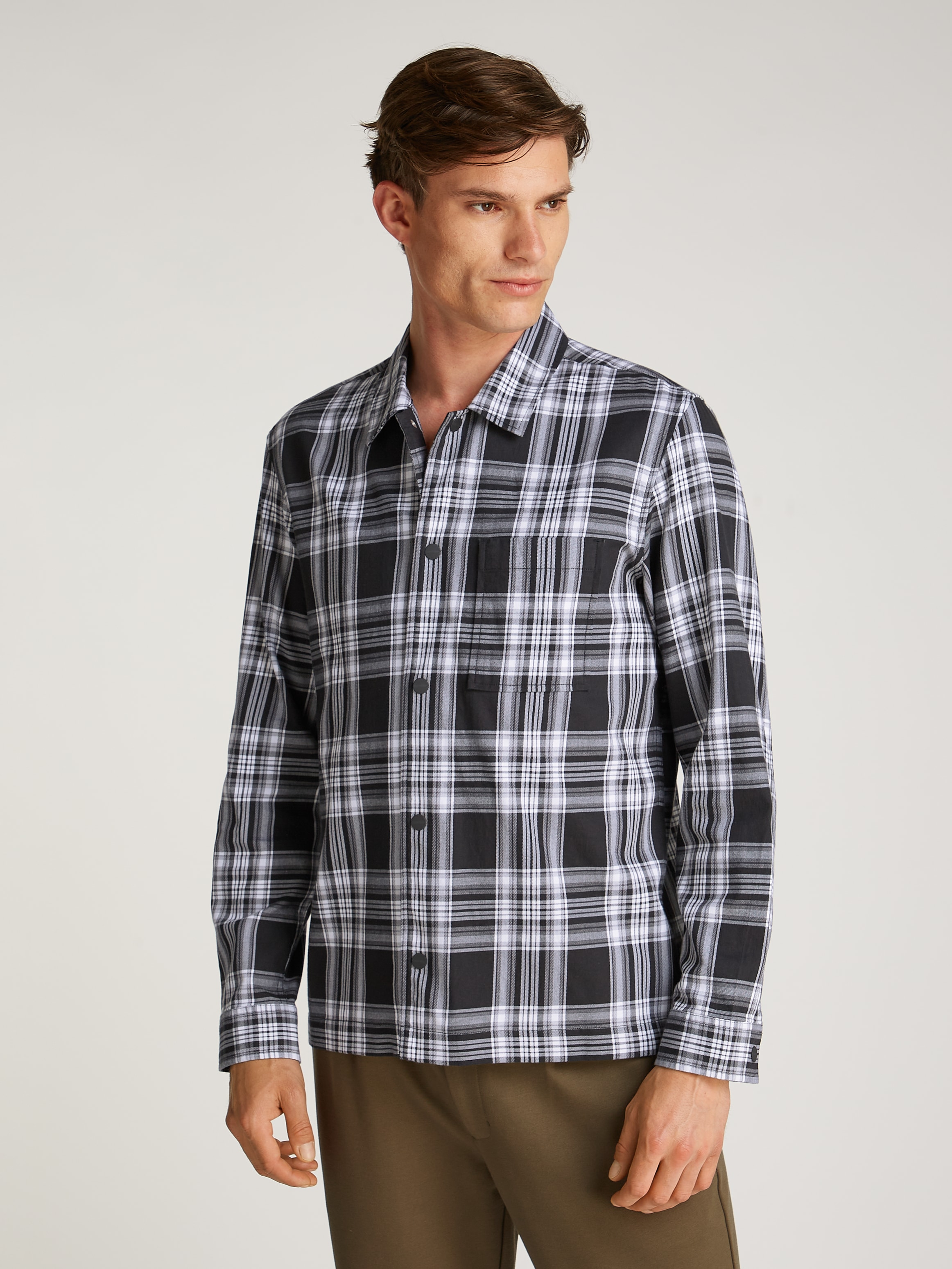 Image of Calvin Klein Jeans Karohemd "TWILL CHECK SNAPS OVERSHIRT" mit Logoprint