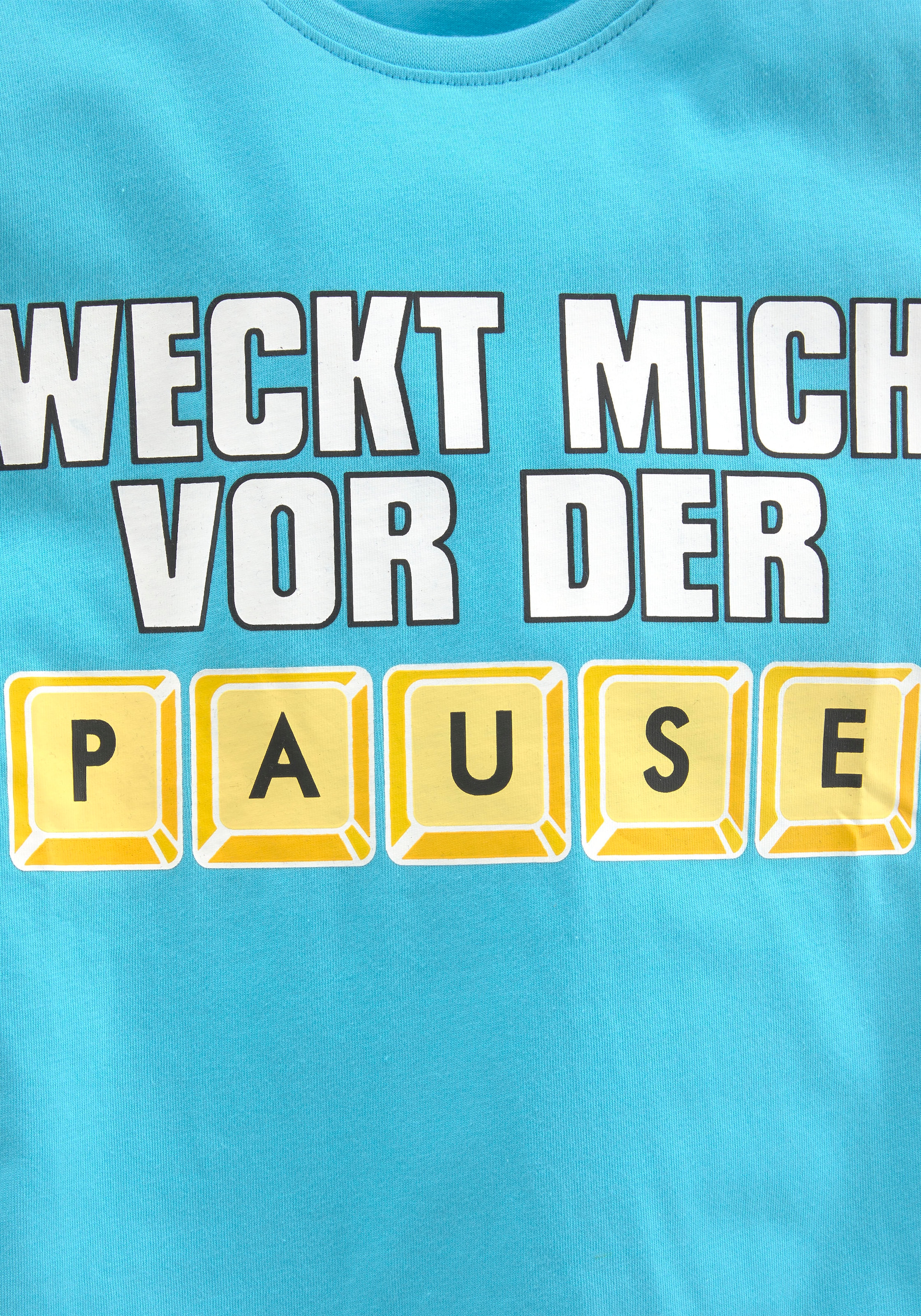 Trendige KIDSWORLD T-Shirt DER Mindestbestellwert VOR MICH »WECK Spruch ohne PAUSE«, kaufen