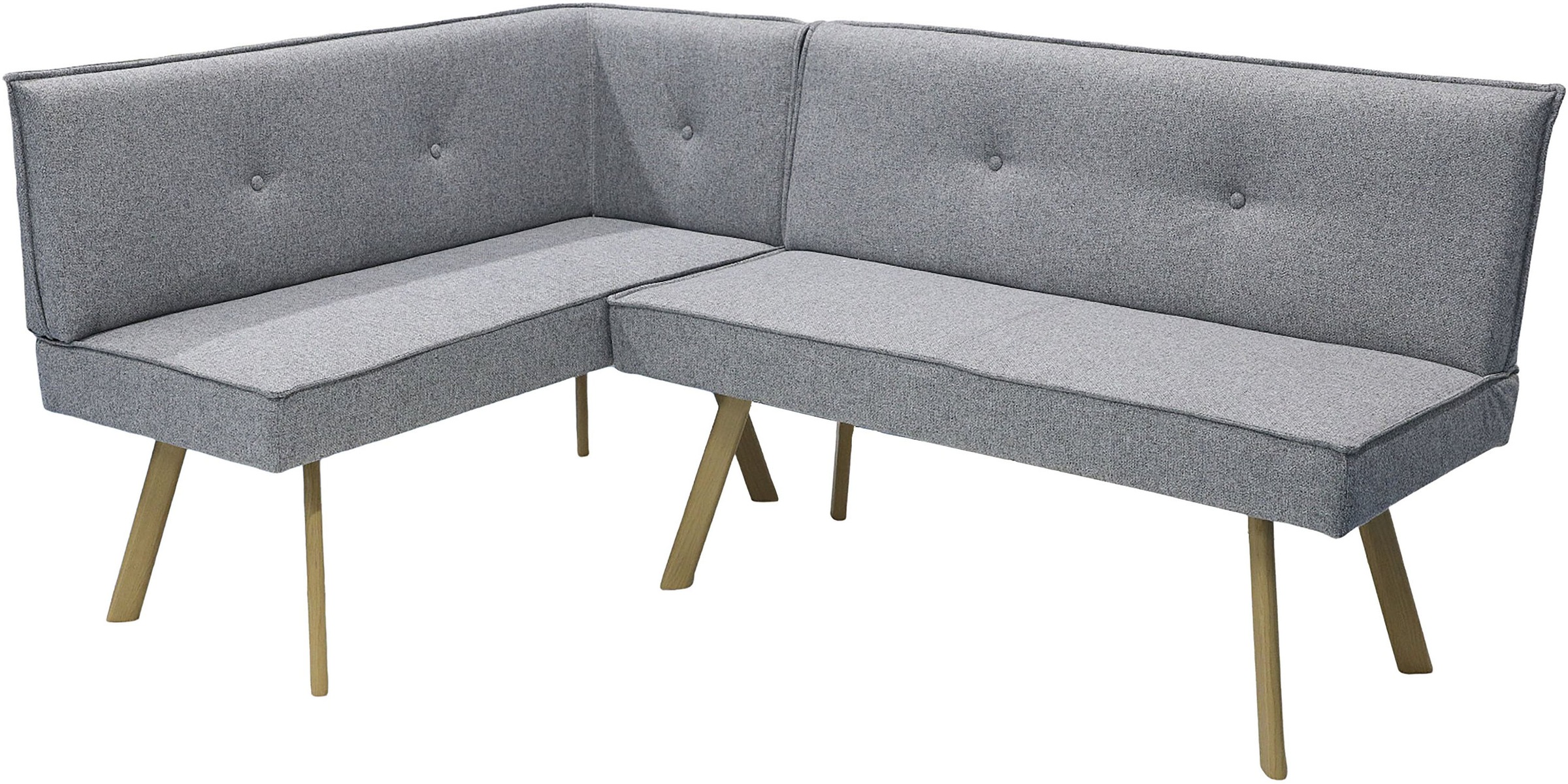 Image of byLIVING Eckbank "OTTAWA" Webstoff, Taschenfederkern, umlaufendem Keder und Zierknöpfen