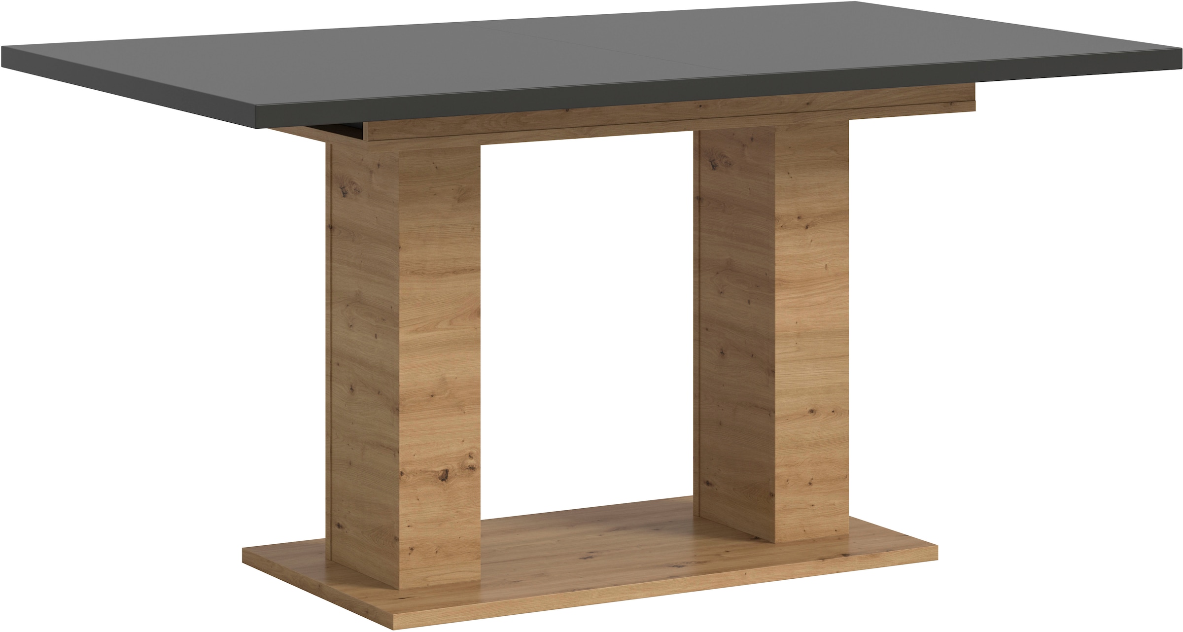 INOSIGN Esstisch »Motus, ausziehbar 150 -190 cm, inklusive 40 cm Einlegeplatte« Set, 1 Stk. tlg. Doppelsäulengestell mit Bodenplatte, Tisch, Esstisch, Küche