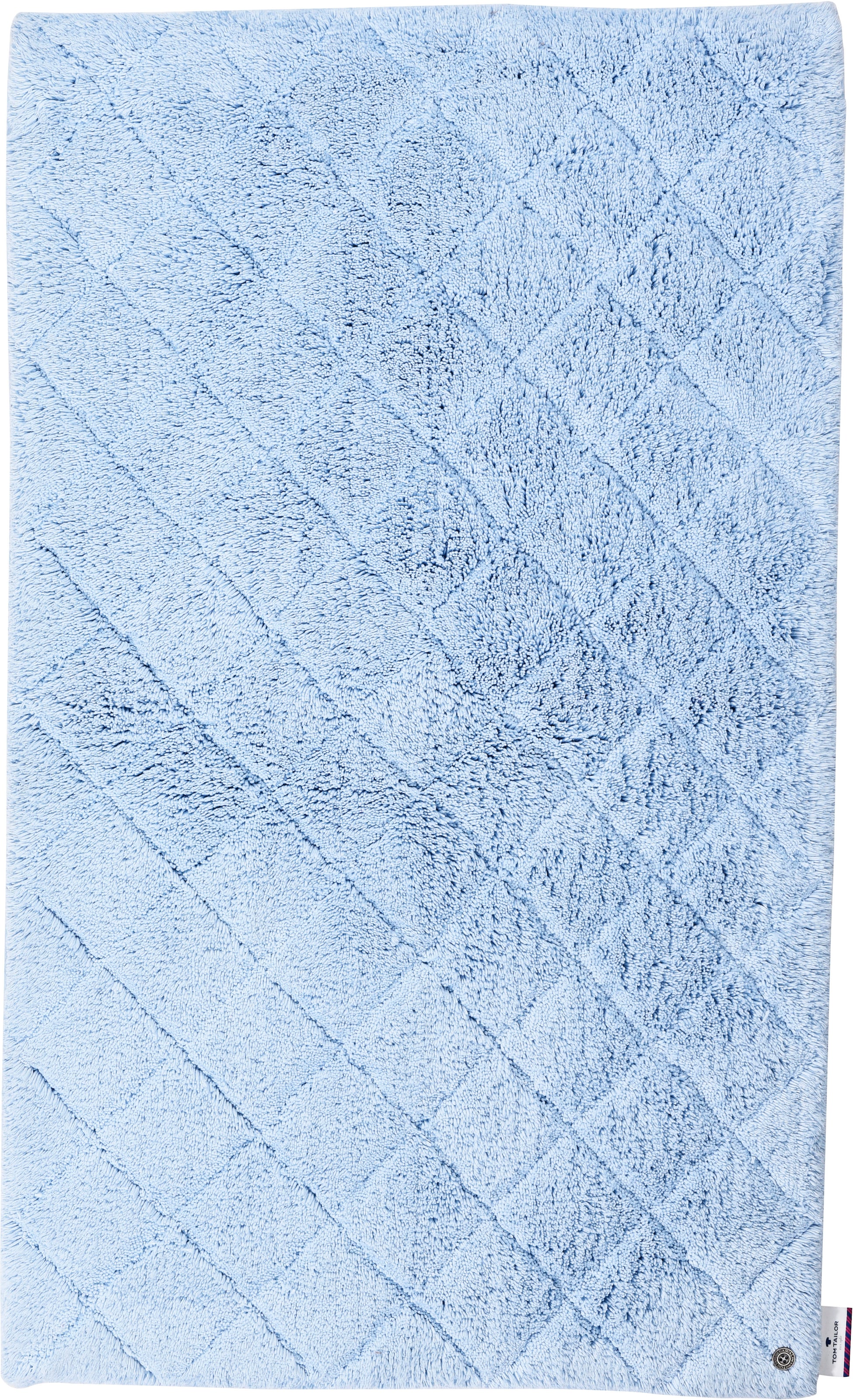 Image of TOM TAILOR HOME Badematte "Cotton Diamond" Höhe 20 mm rutschhemmend beschichtet fussbodenheizungsgeeignet strapazierfähig Uni Farben, Pastell Farben, Rauten, reine Baumwolle, weich & kuschelig
