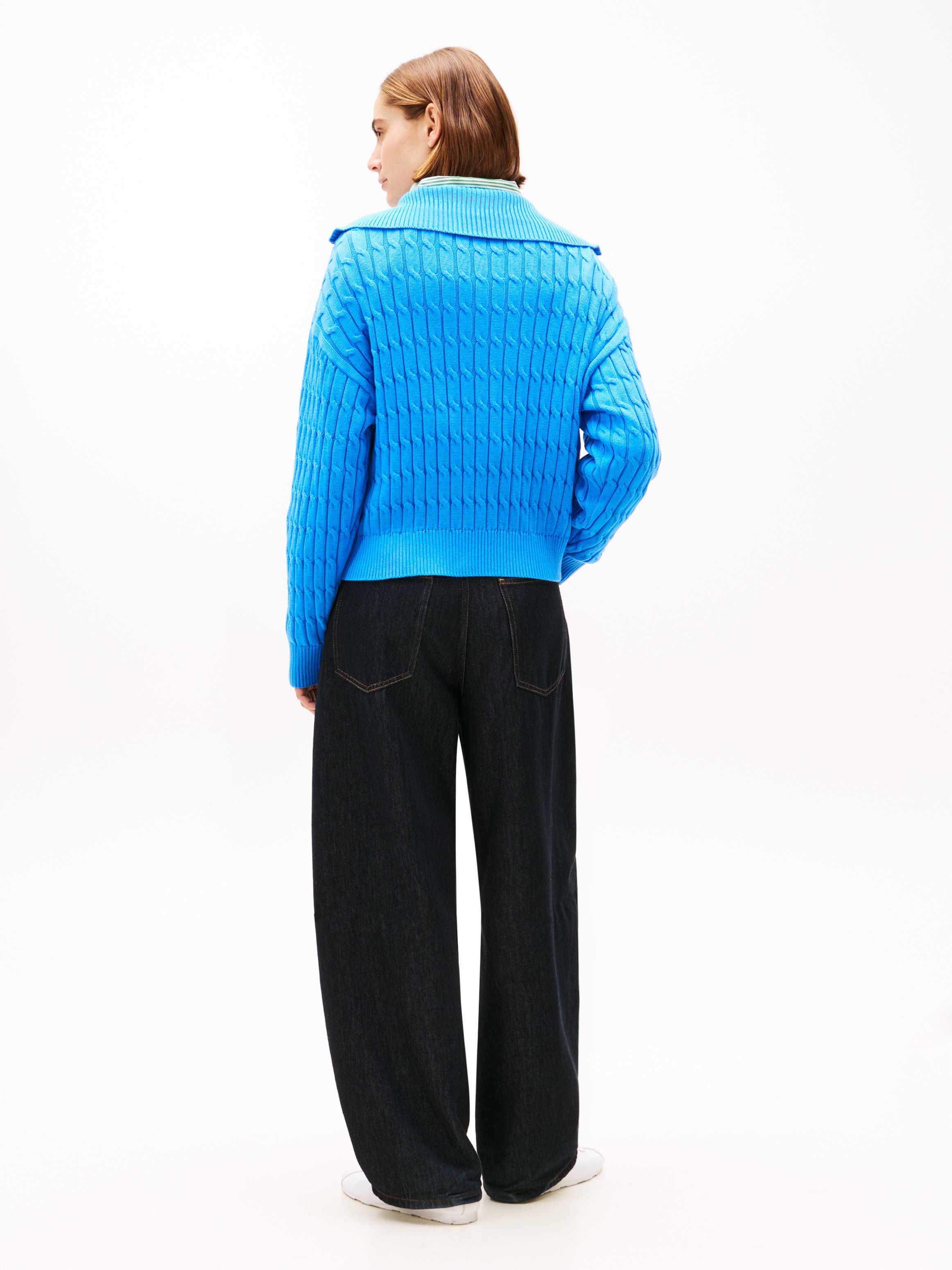 Tommy Hilfiger Troyer »CO CABLE MID GG 1/2 ZIP LS SWT« mit Zopfmuster