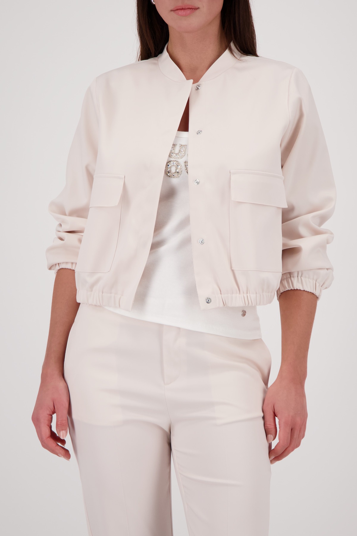 Image of Monari Cargojacke "Jacke Satin Cargo" ohne Kapuze Regular fit mit Stehkragen