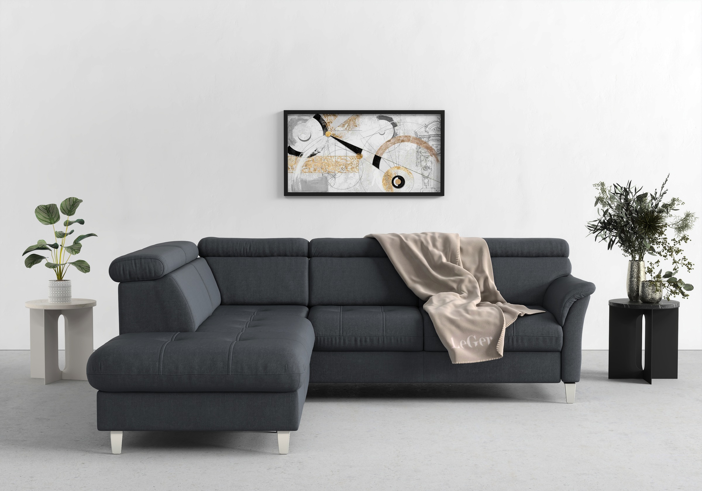 sit&more Ecksofa »Marano L-Form«, inklusive Kopfteilverstellung, wahlweise mit Bettfunktion, Bettkasten