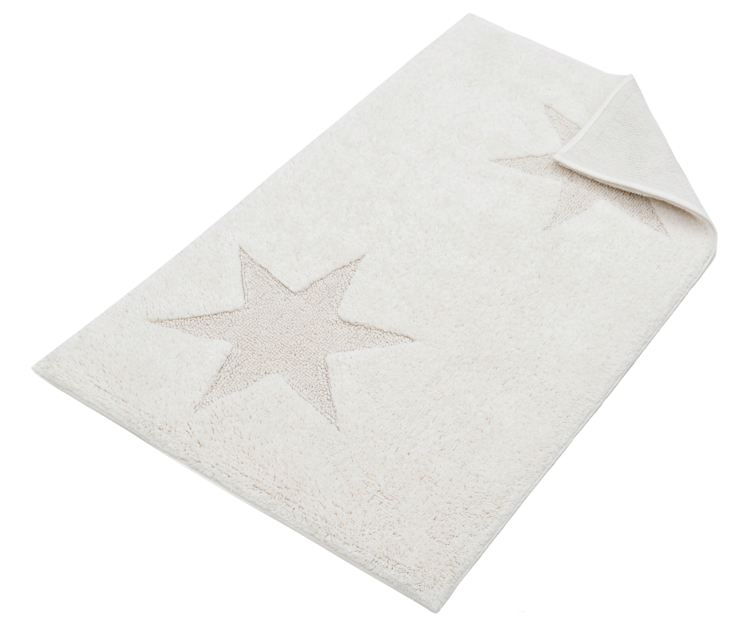 GOODproduct Badematte »Marie, Badvorleger, Badezimmer Teppich« Höhe 13 mm rutschhemmend beschichtet fussbodenheizungsgeeignet | strapazierfähig Badteppich, Stern Motiv, Hoch-Tief-Struktur, auch als Set