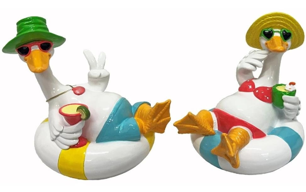Image of Gartenfigur "Dameco Ente "Beach" 2 Stück"