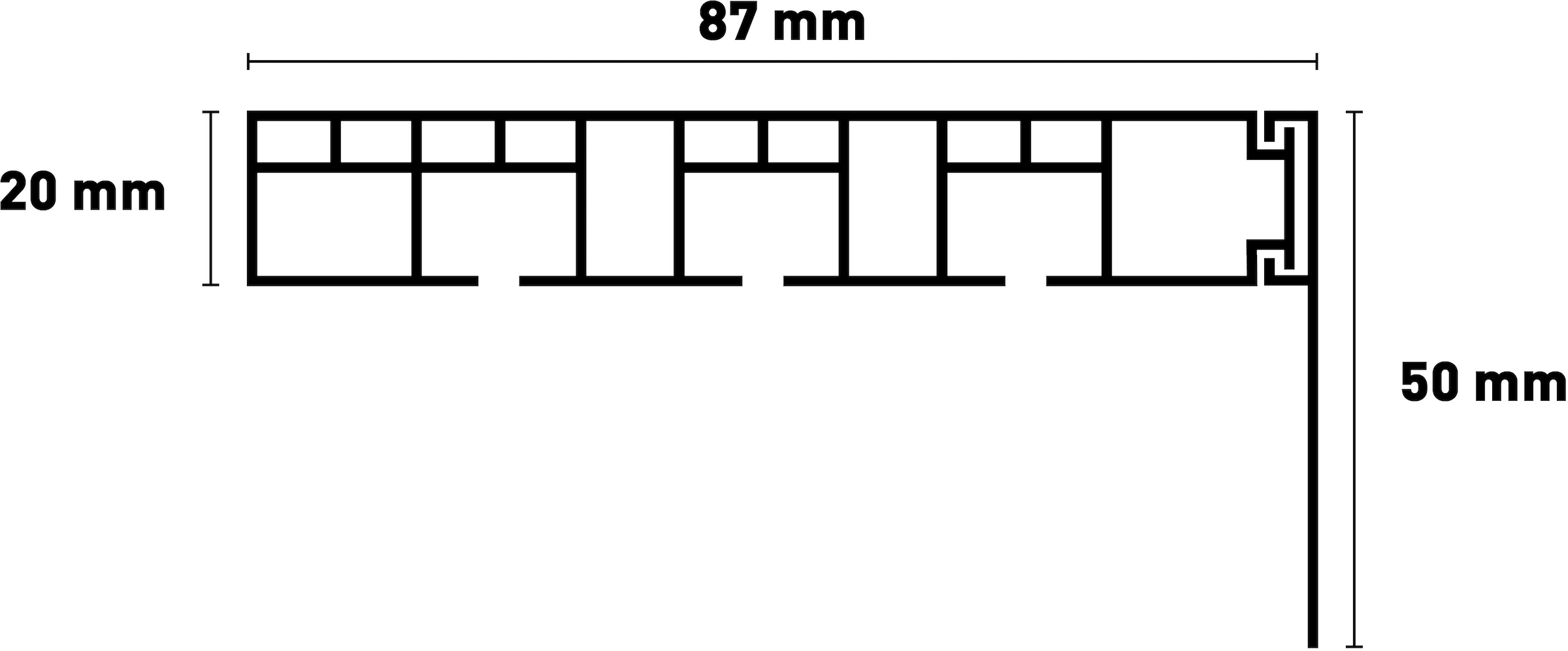 SN DECO GROUP Gardinenschiene »Vorhangschiene SH (1) mit Blende 5 cm«, 3 läufig-läufig, Fixmass